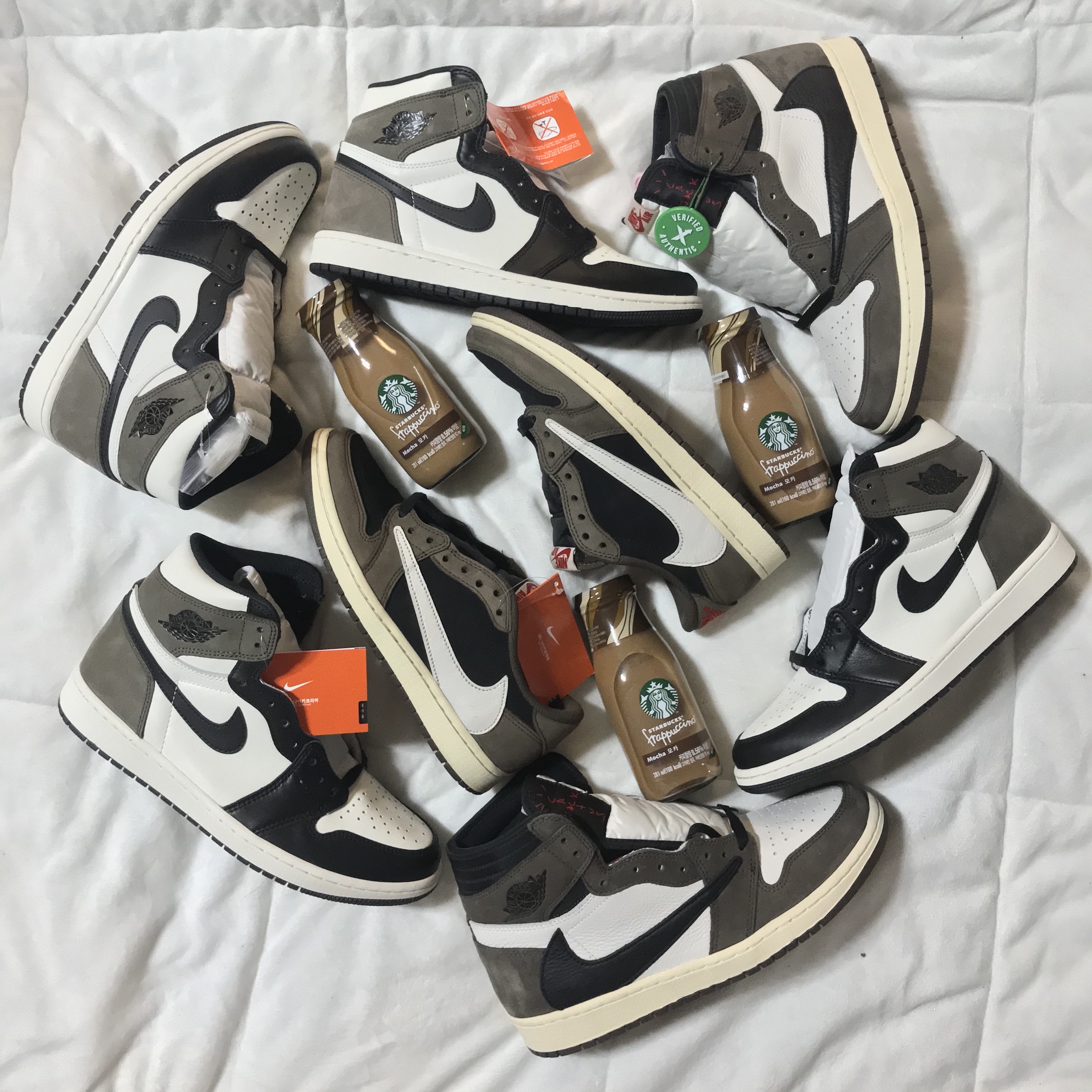 Jordan 1 x Travis Scott Retro Low OG SP Mocha, Jordan 1 x Travis Scott Retro High OG SP Mocha 착용 스타일