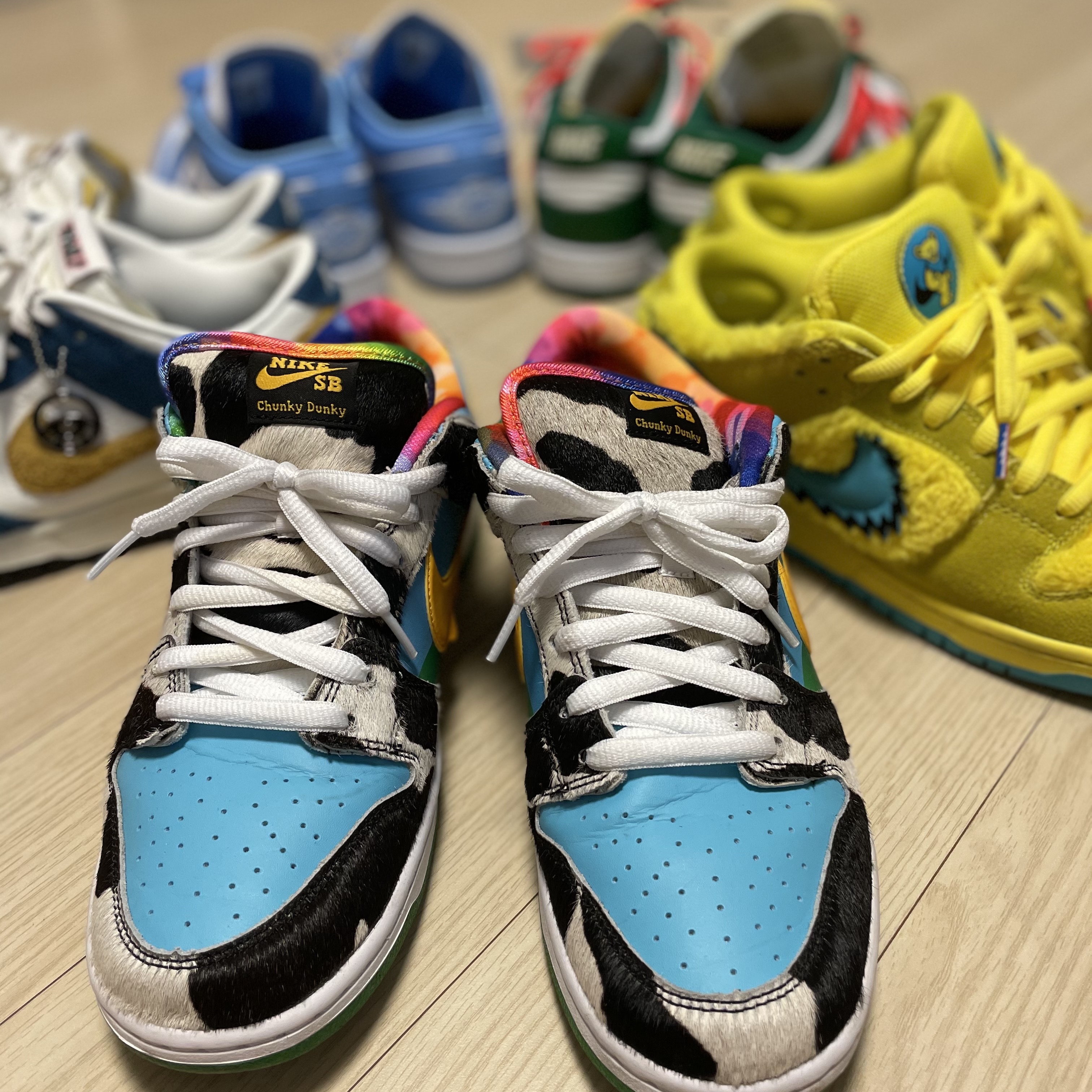 Nike x Ben & Jerry's SB Dunk Low Chunky Dunky, Nike x Grateful Dead SB Dunk Low Yellow Bear 착용 스타일 - 1