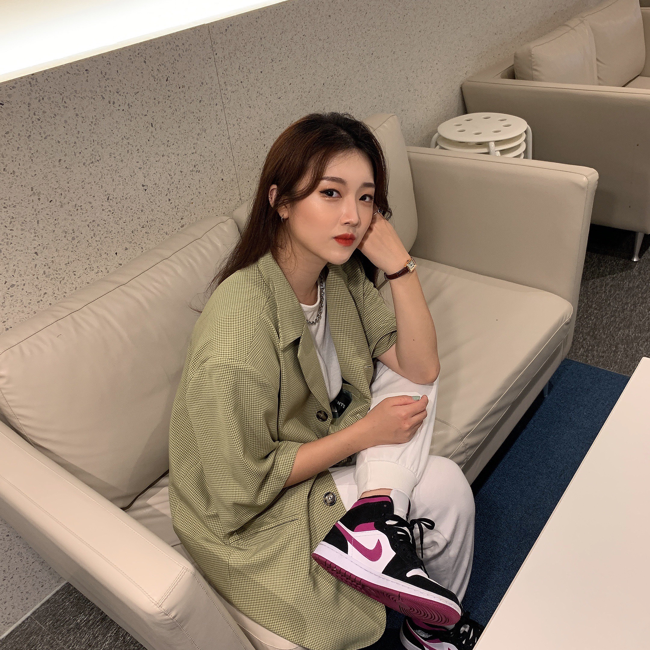(W) Jordan 1 Mid Cactus Flower 착용 스타일