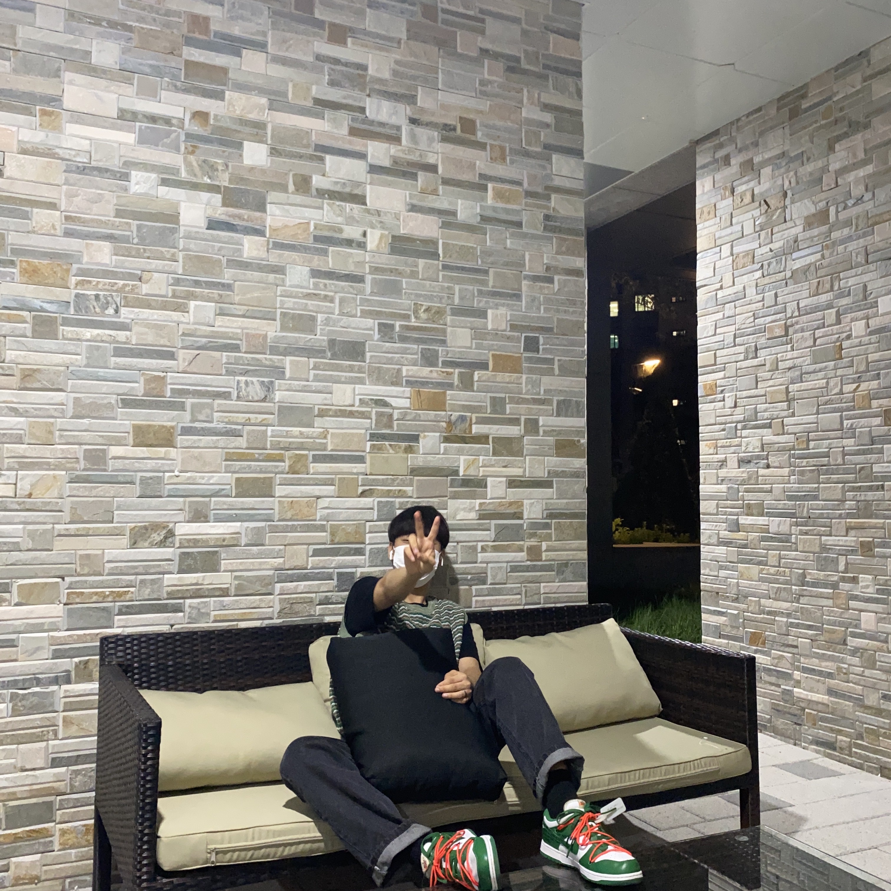 Nike x Off-White Dunk Low Pine Green 착용 스타일