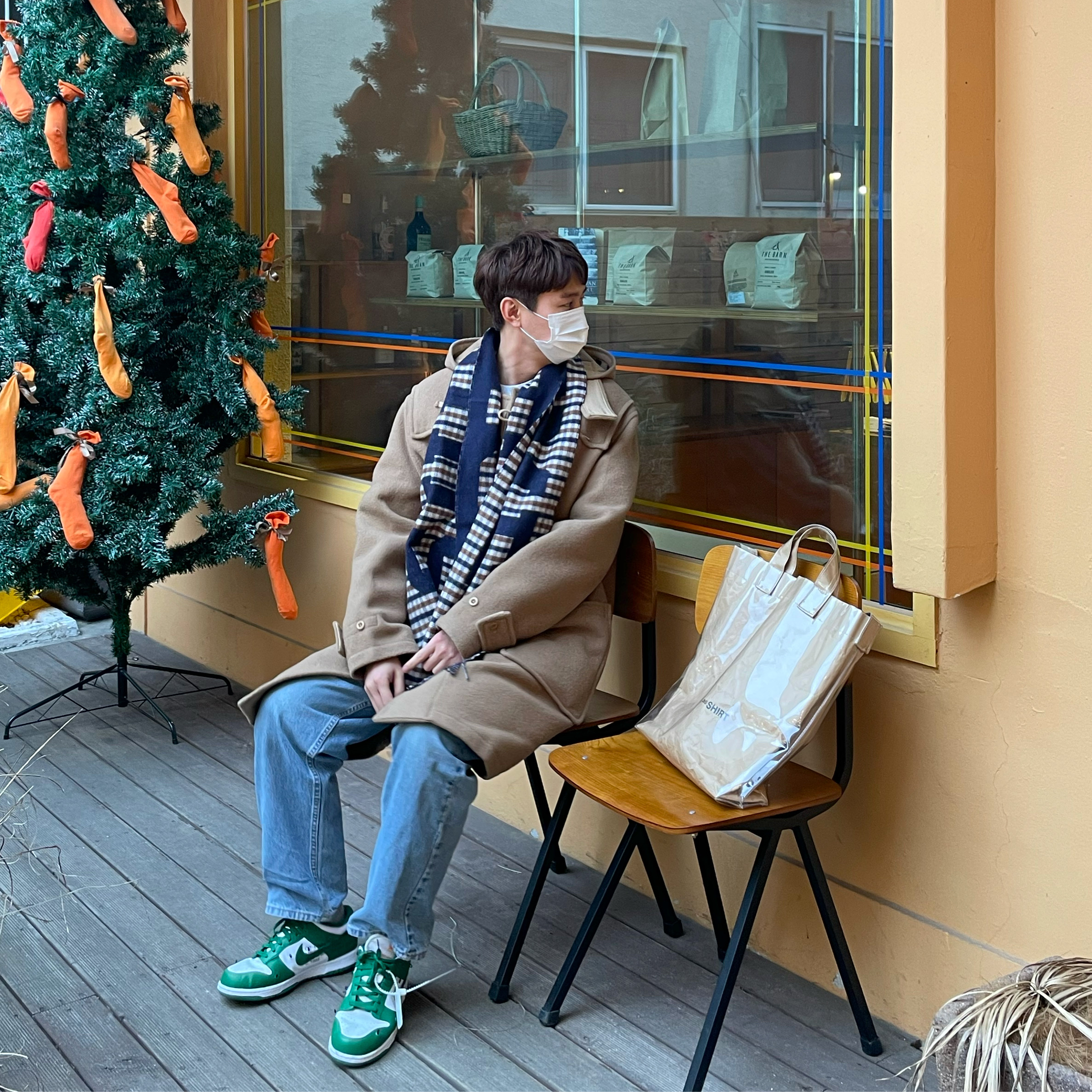 Nike x Off-White Dunk Low Pine Green 착용 스타일