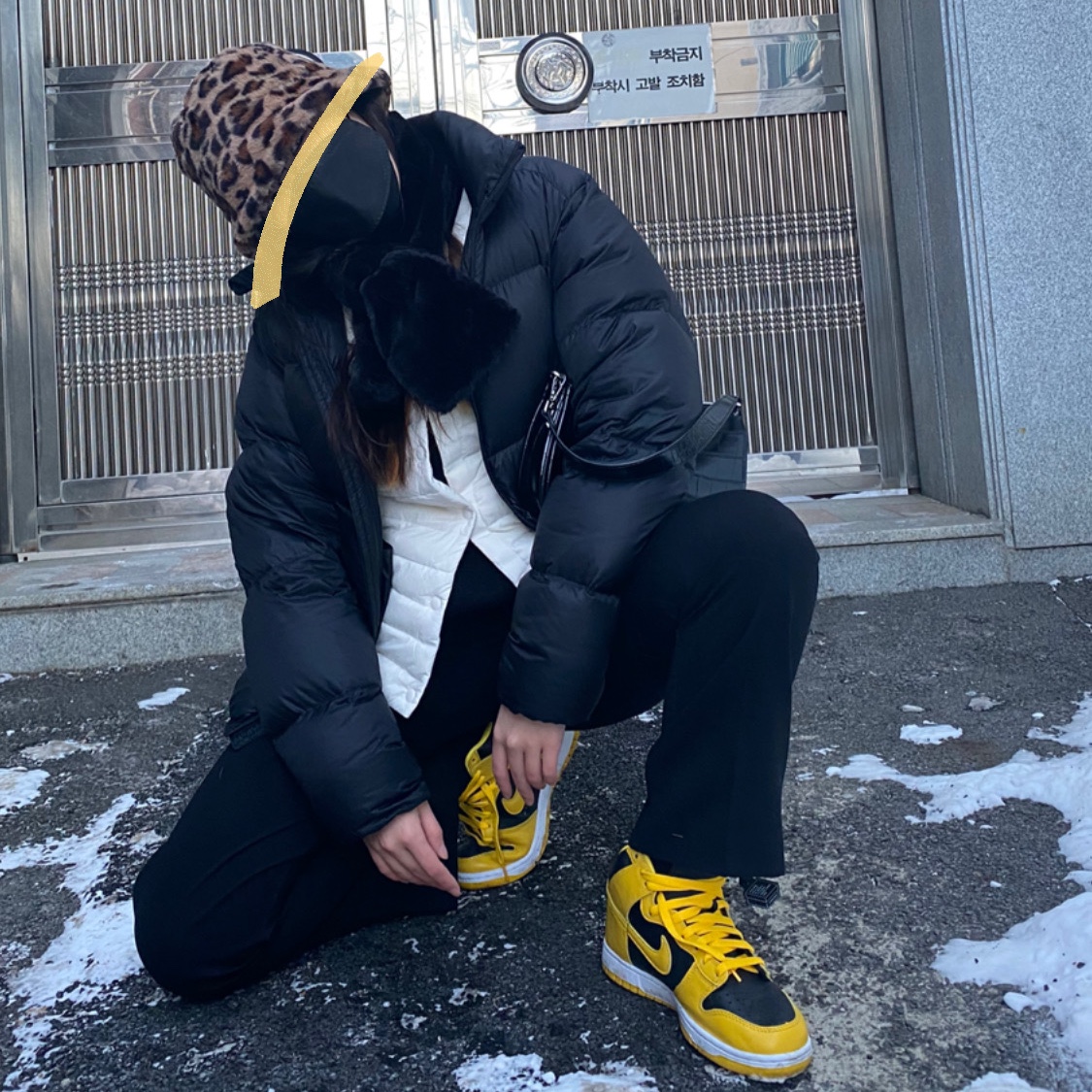 Nike Dunk High SP Varsity Maize 착용 스타일