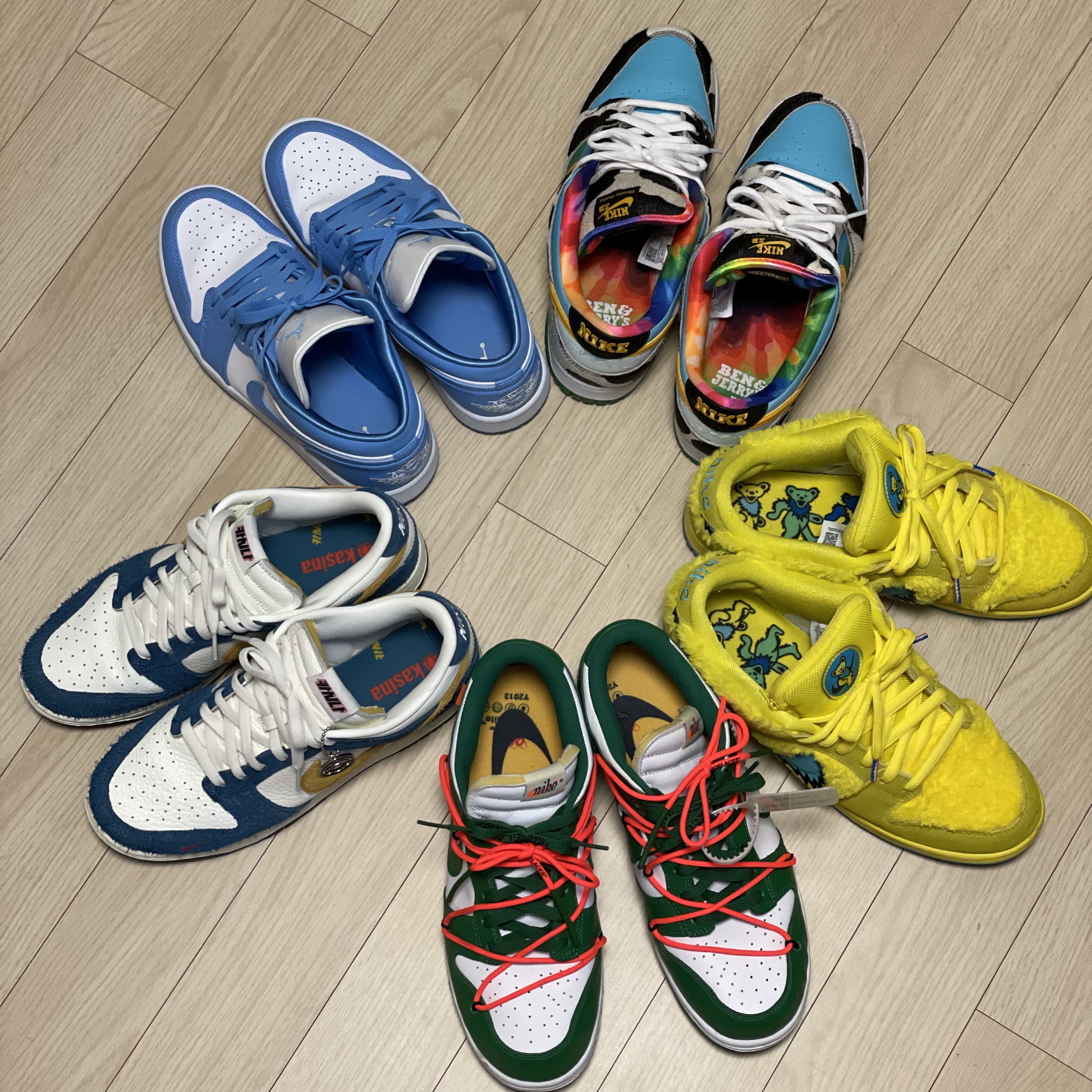 Nike x Ben & Jerry's SB Dunk Low Chunky Dunky, Nike x Grateful Dead SB Dunk Low Yellow Bear 착용 스타일 - 2