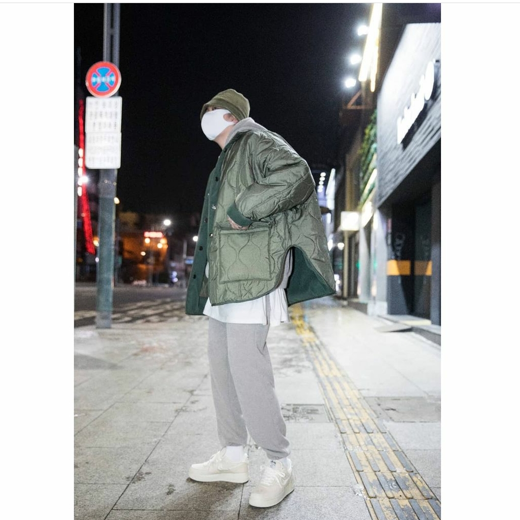 Nike x Stussy Air Force 1 Low Fossil 착용 스타일