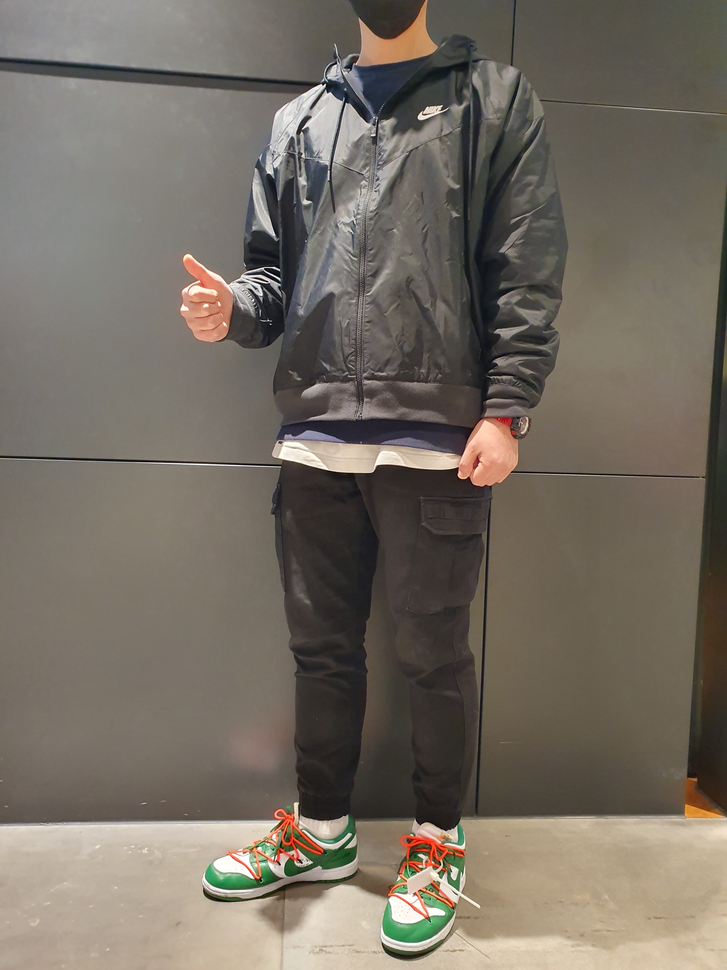 Nike x Off-White Dunk Low Pine Green 착용 스타일