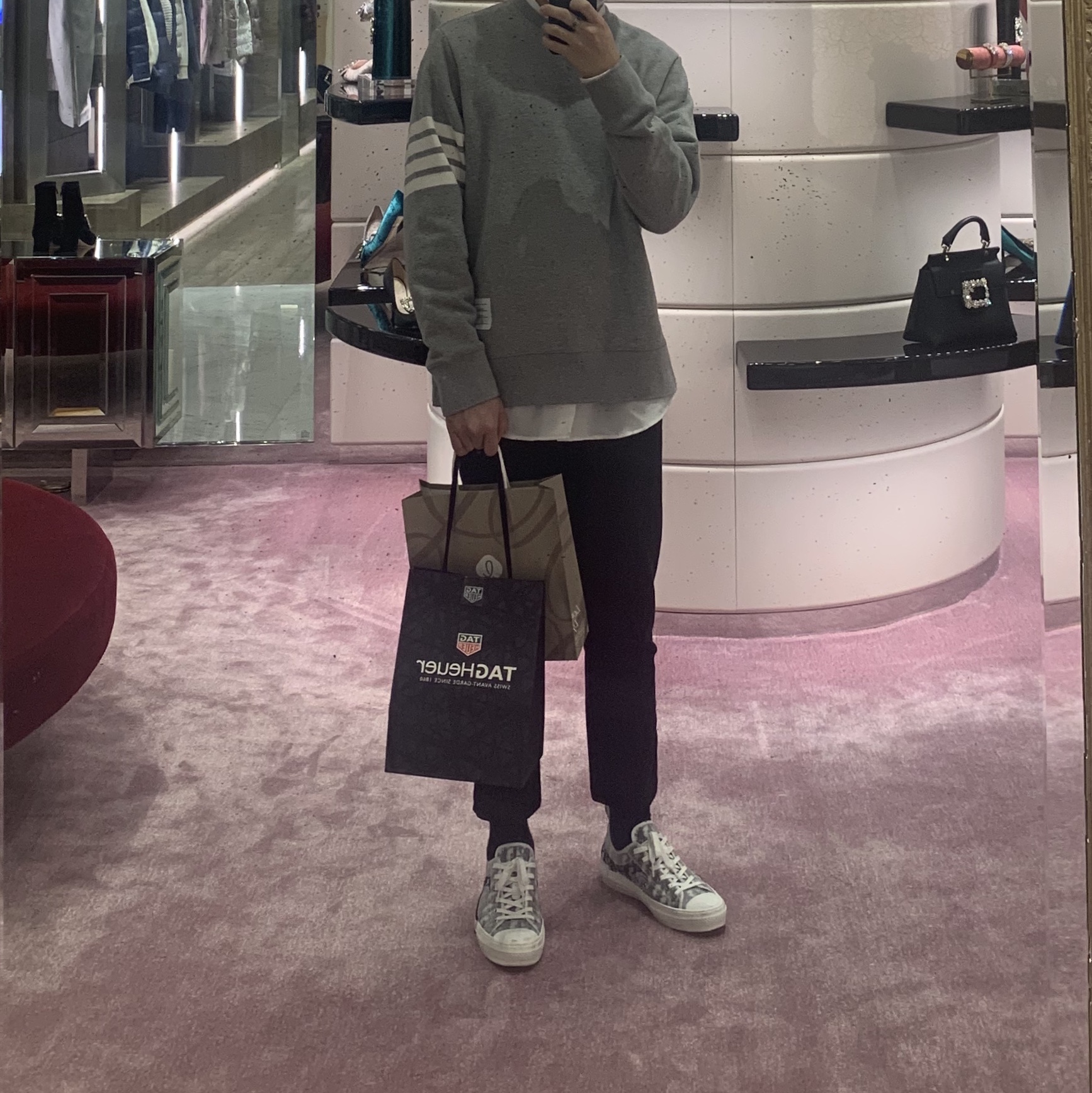 Dior B23 Low Dior Oblique White & Black 착용 스타일