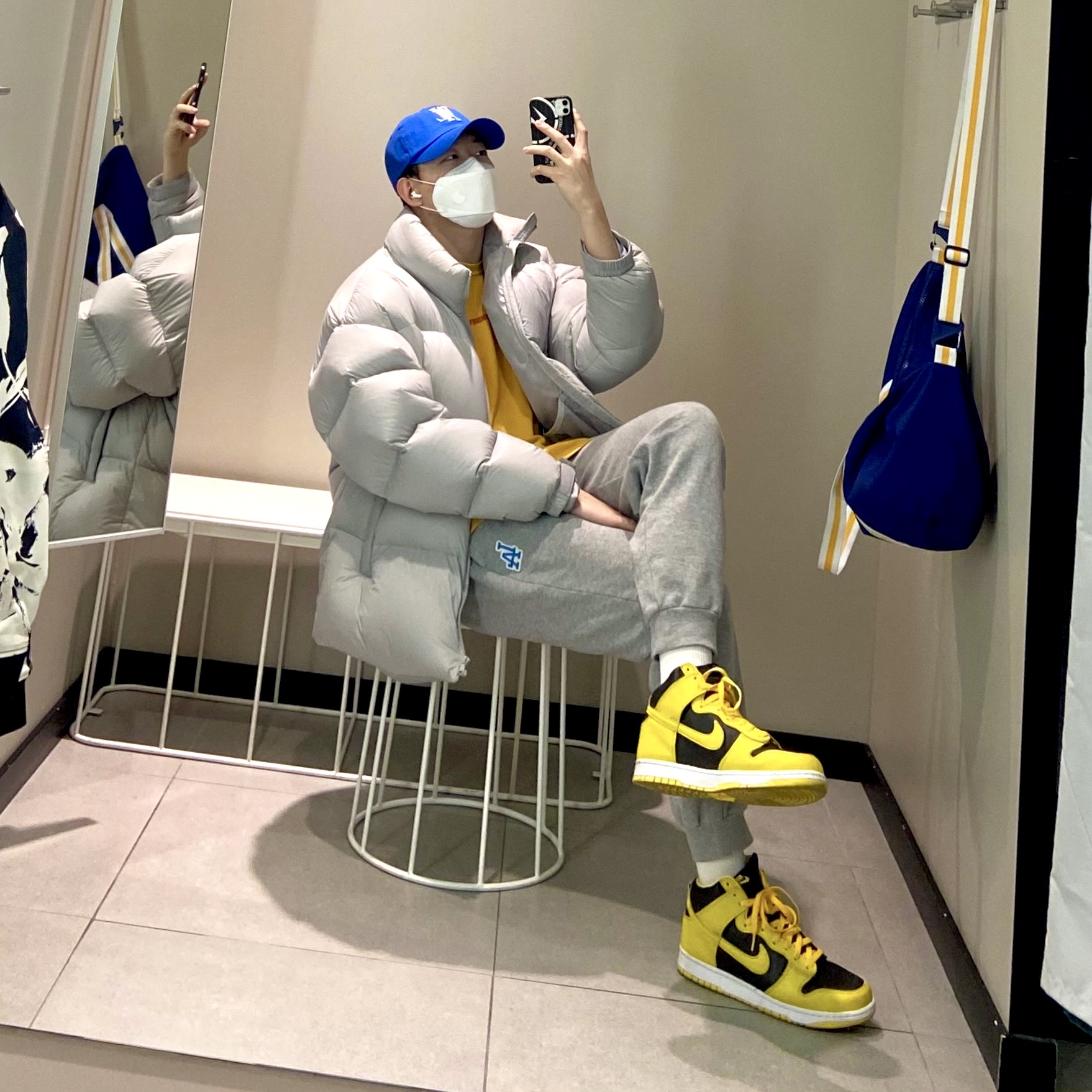 Nike Dunk High SP Varsity Maize 착용 스타일