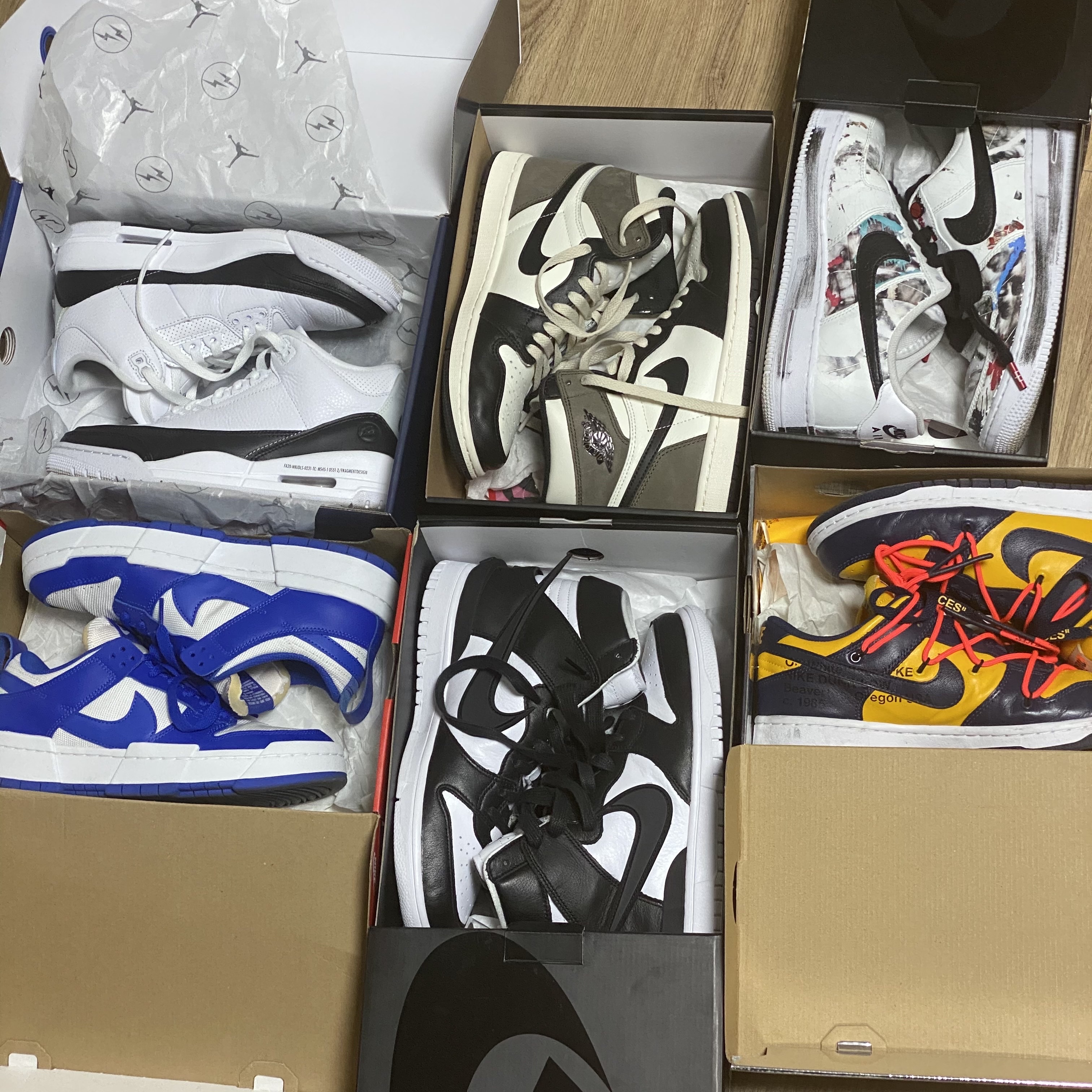 Jordan 3 x Fragment Retro SP White Black, Jordan 1 Retro High OG Black Mocha 착용 스타일