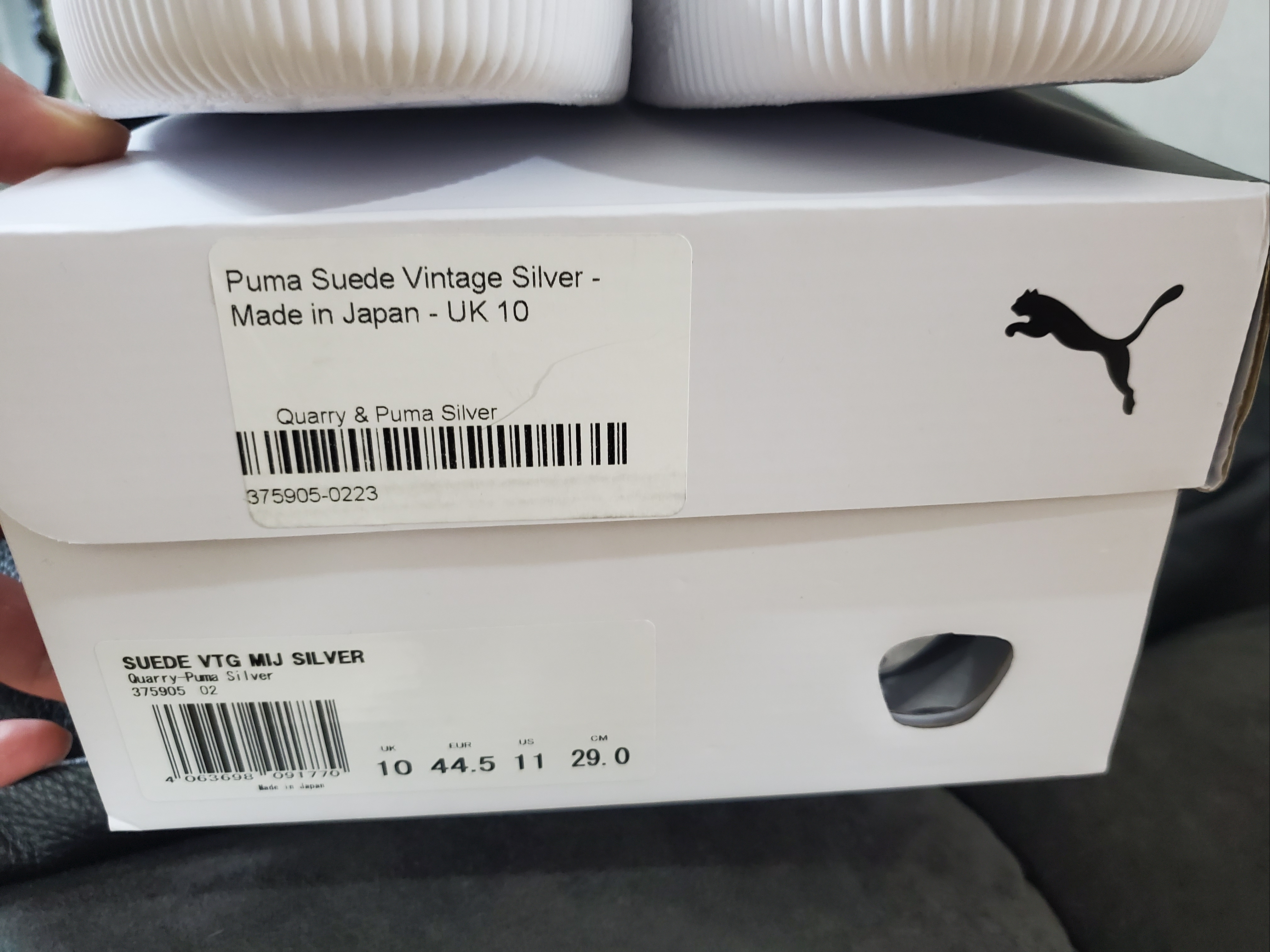 Puma Suede Vintage Made In Japan Quarry Silver 착용 스타일 - 2