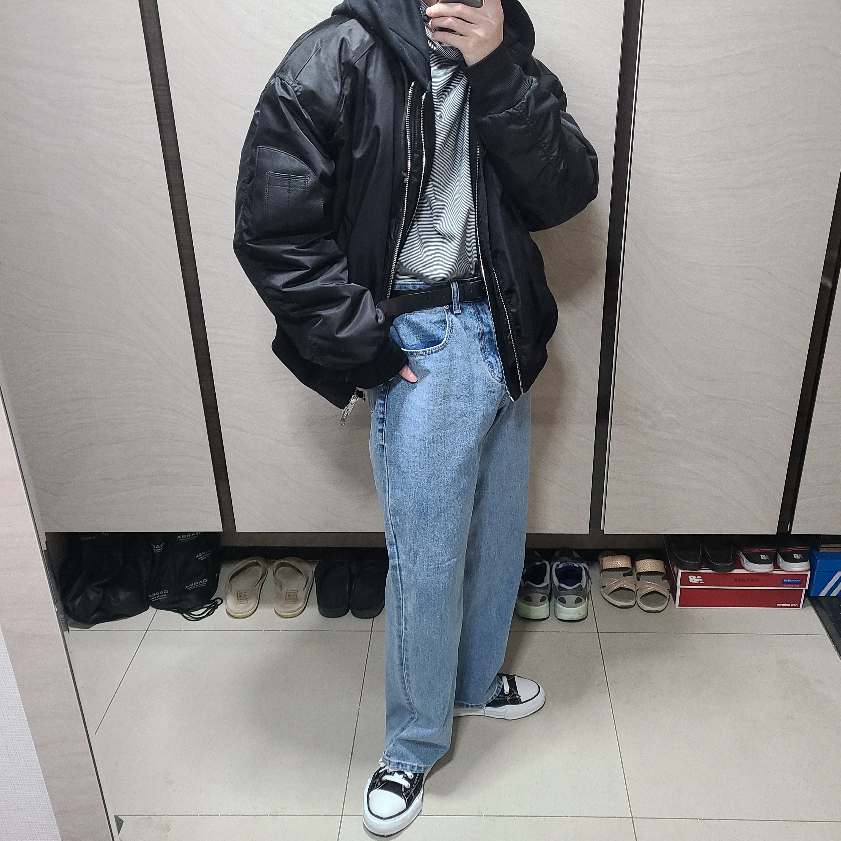 Maison Mihara Yasuhiro Peterson OG Sole Canvas Low Sneakers Black 착용 스타일