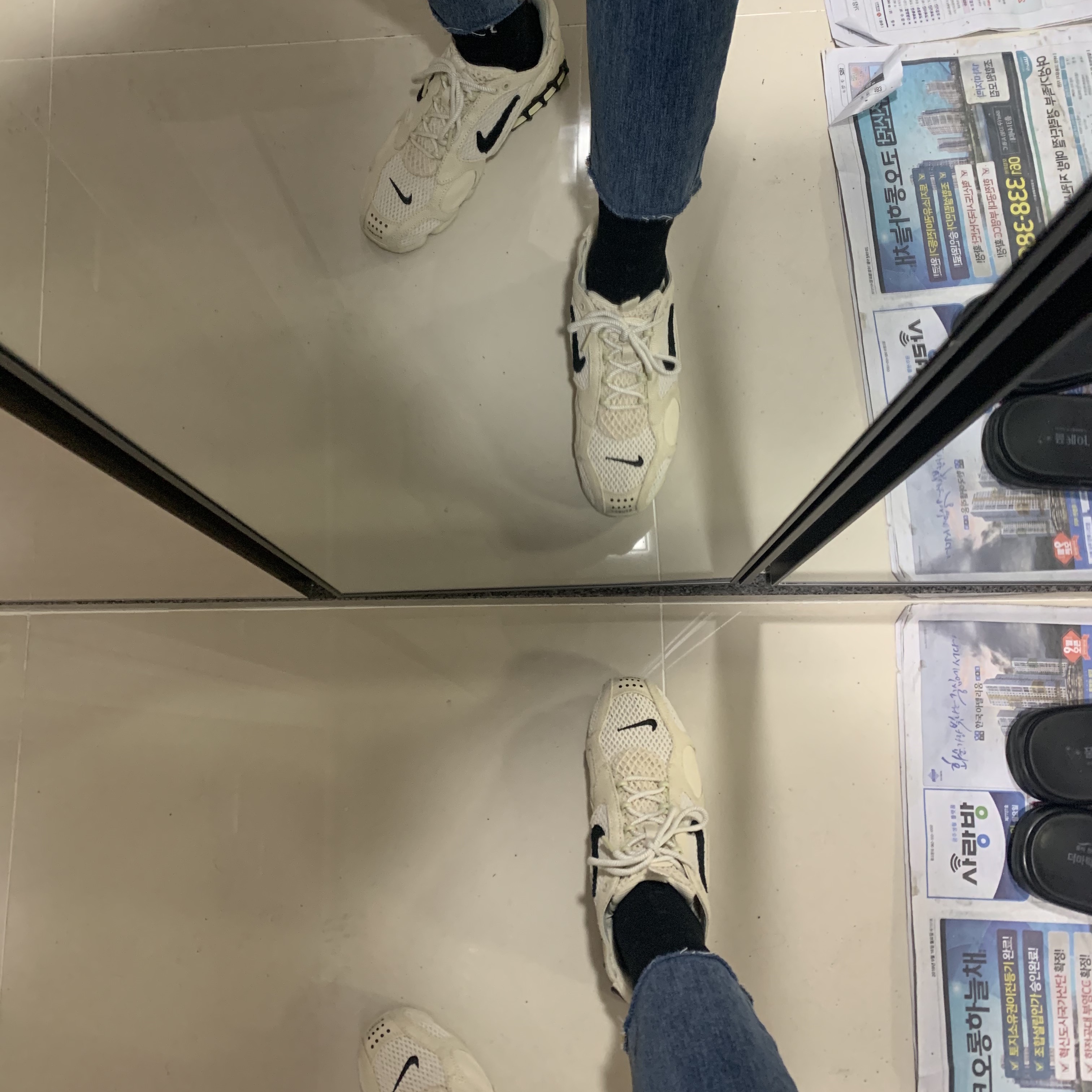 Nike x Stussy Air Zoom Spiridon Cage 2 Fossil 착용 스타일