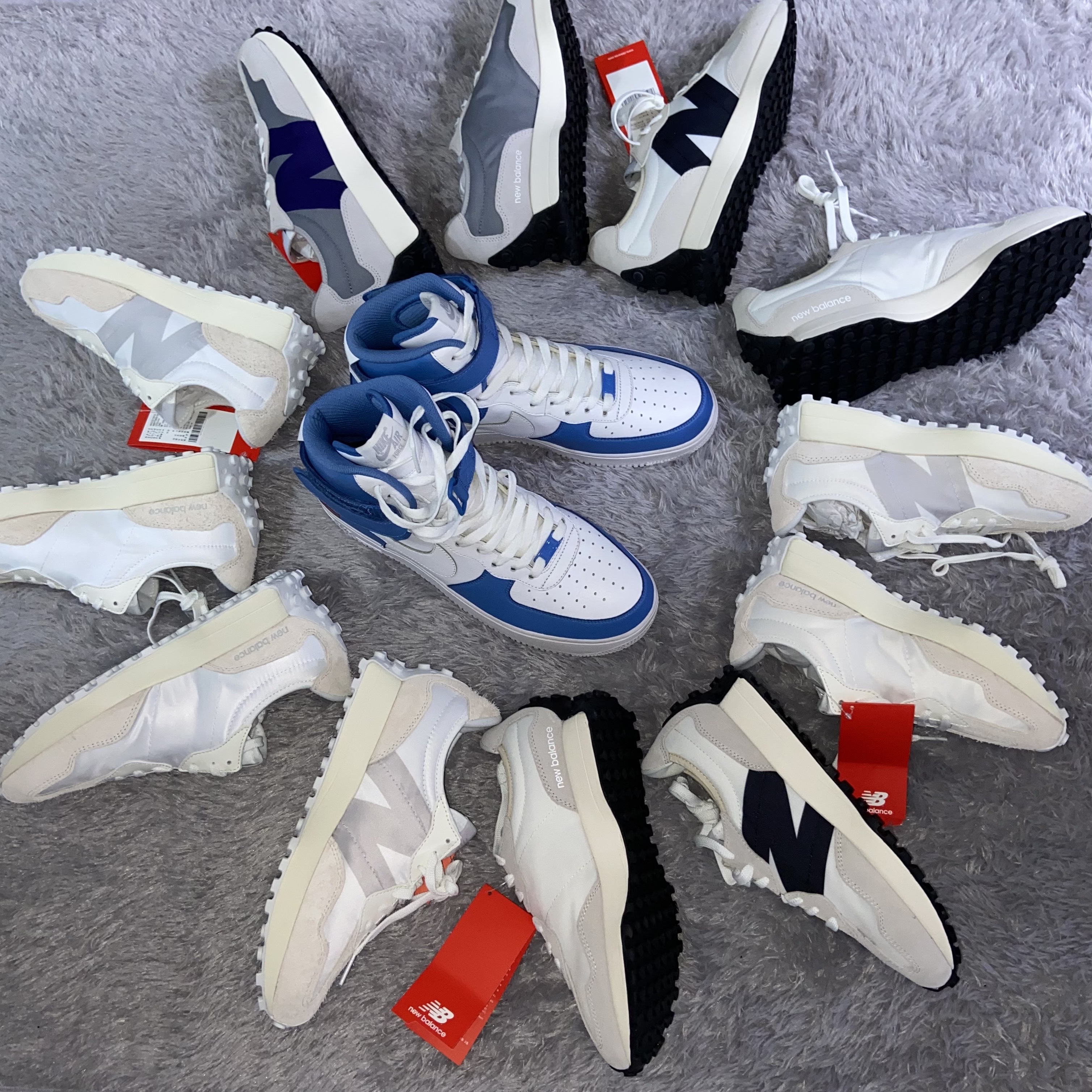 New Balance 327 White Black, (W) New Balance 327 White Moonbeam 착용 스타일