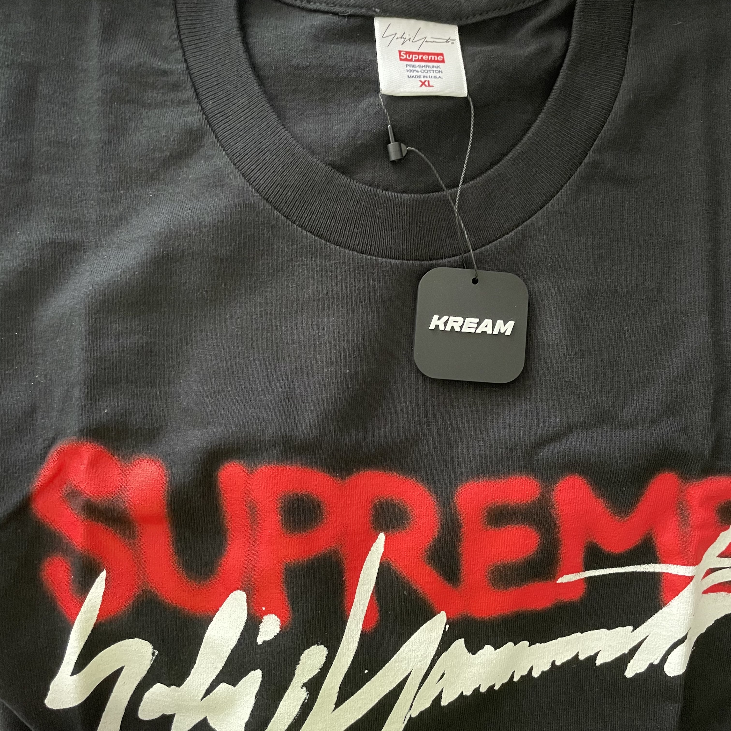 Supreme x Yohji Yamamoto Logo T-Shirt Black - 20FW 착용 스타일