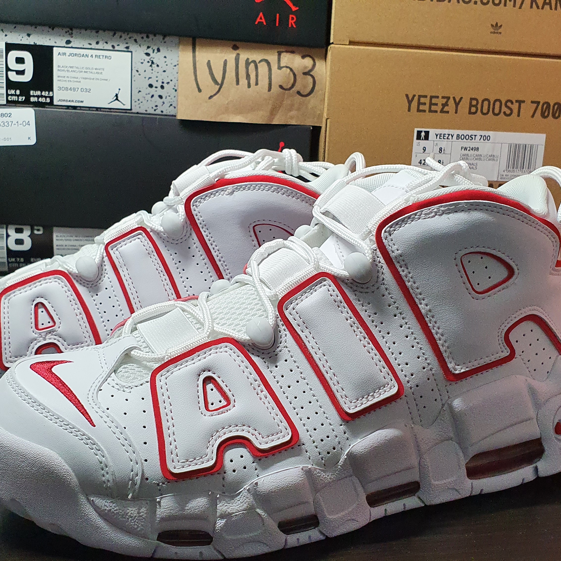 Nike Air More Uptempo White Varsity Red 2018 착용 스타일 - 2