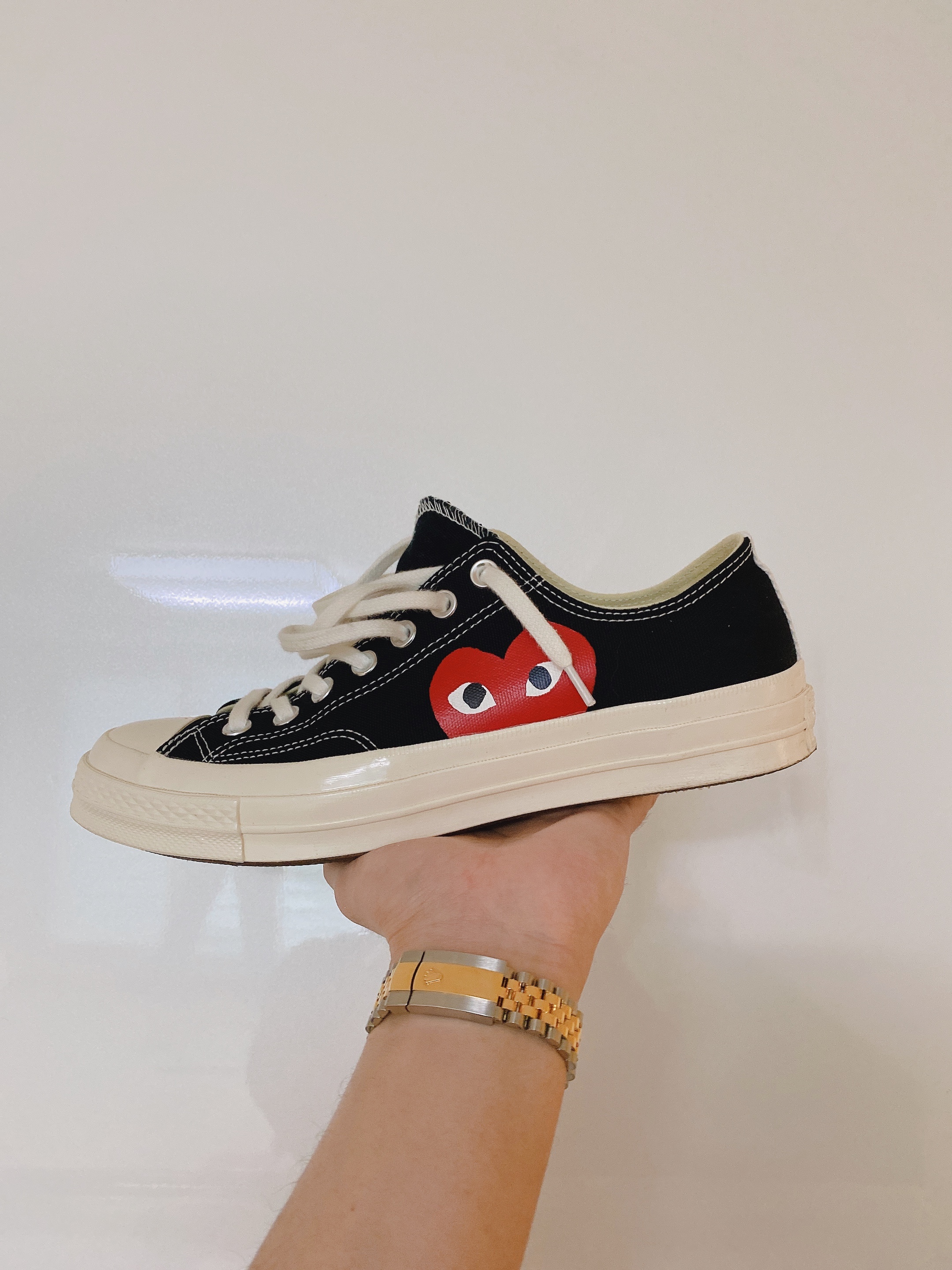 Converse x Play Comme des Garcons Chuck 70 Ox Black 착용 스타일
