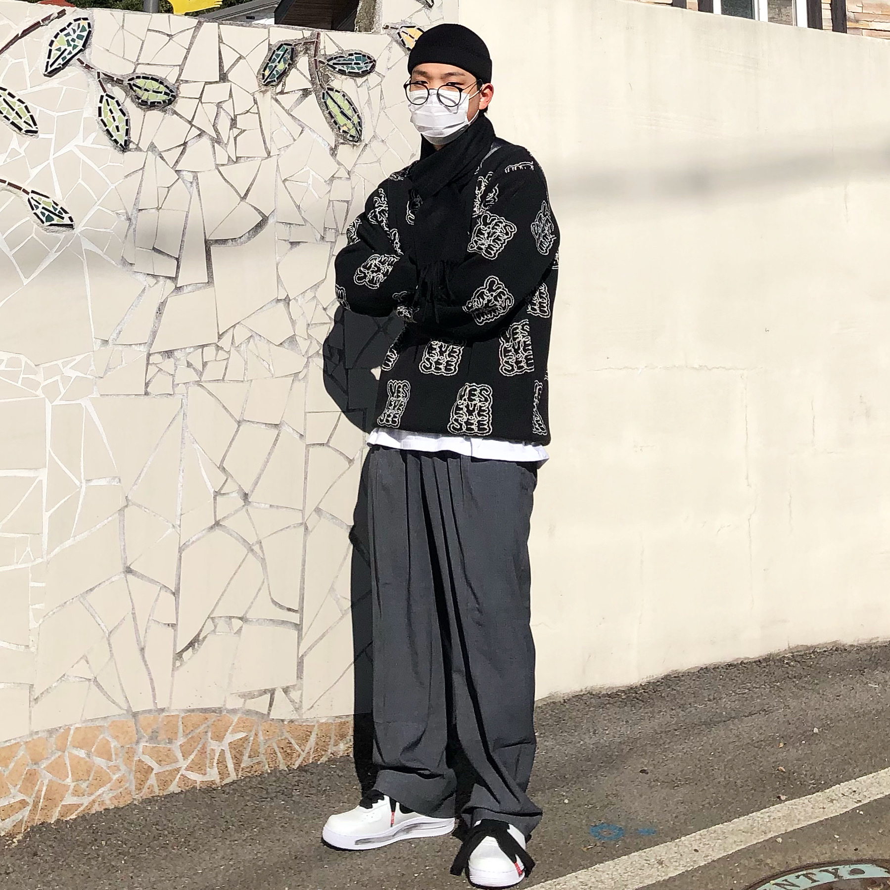 Nike x Peaceminusone Air Force 1 Low Para-Noise 2.0 착용 스타일