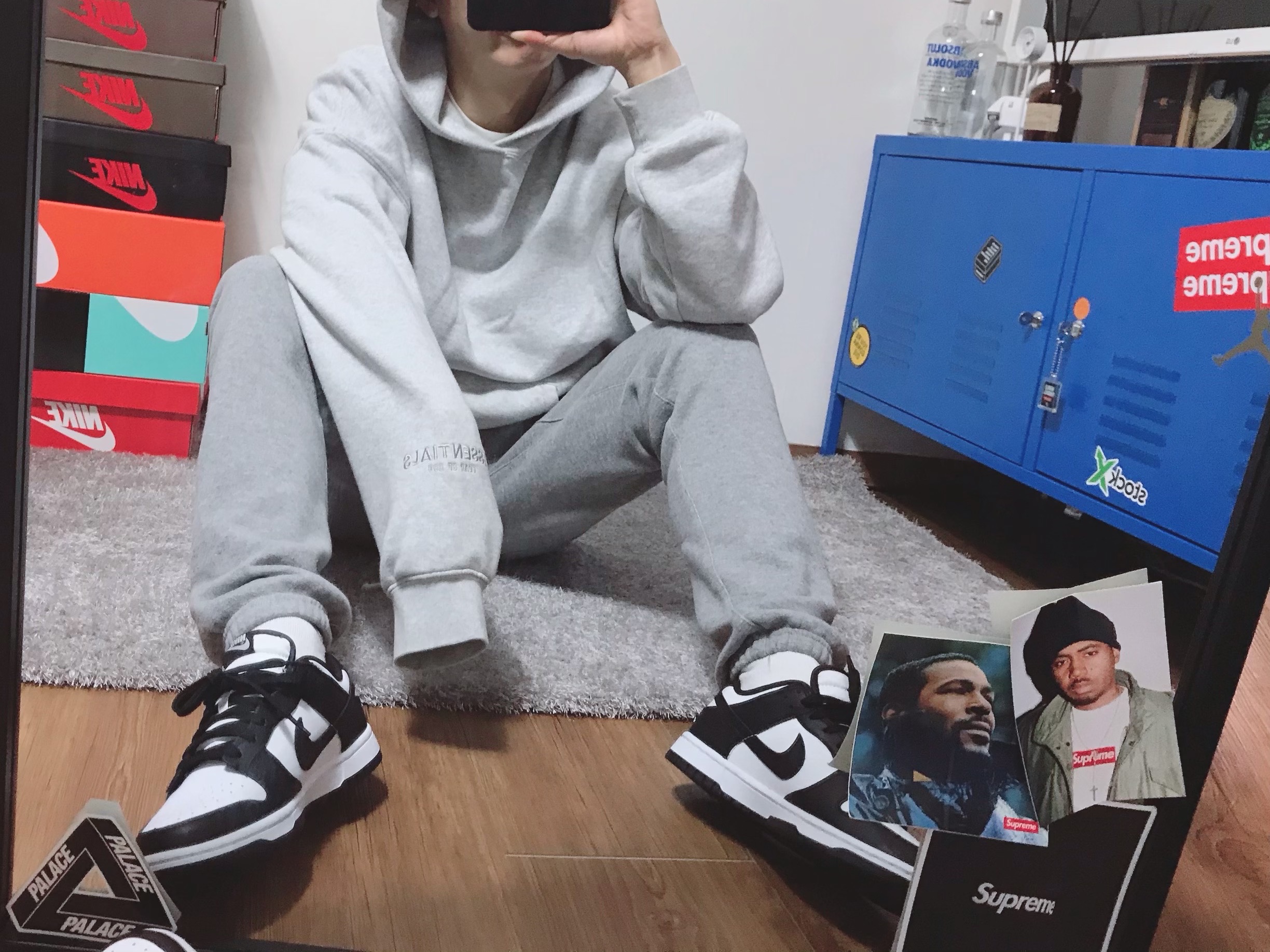 Nike Dunk Low Retro Black 착용 스타일 - 1