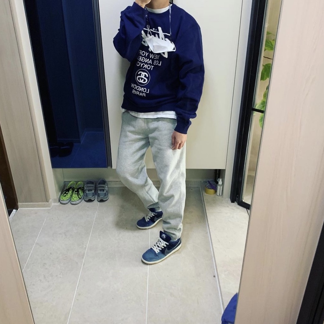Nike SB Dunk Low Pro Mystic Navy 착용 스타일