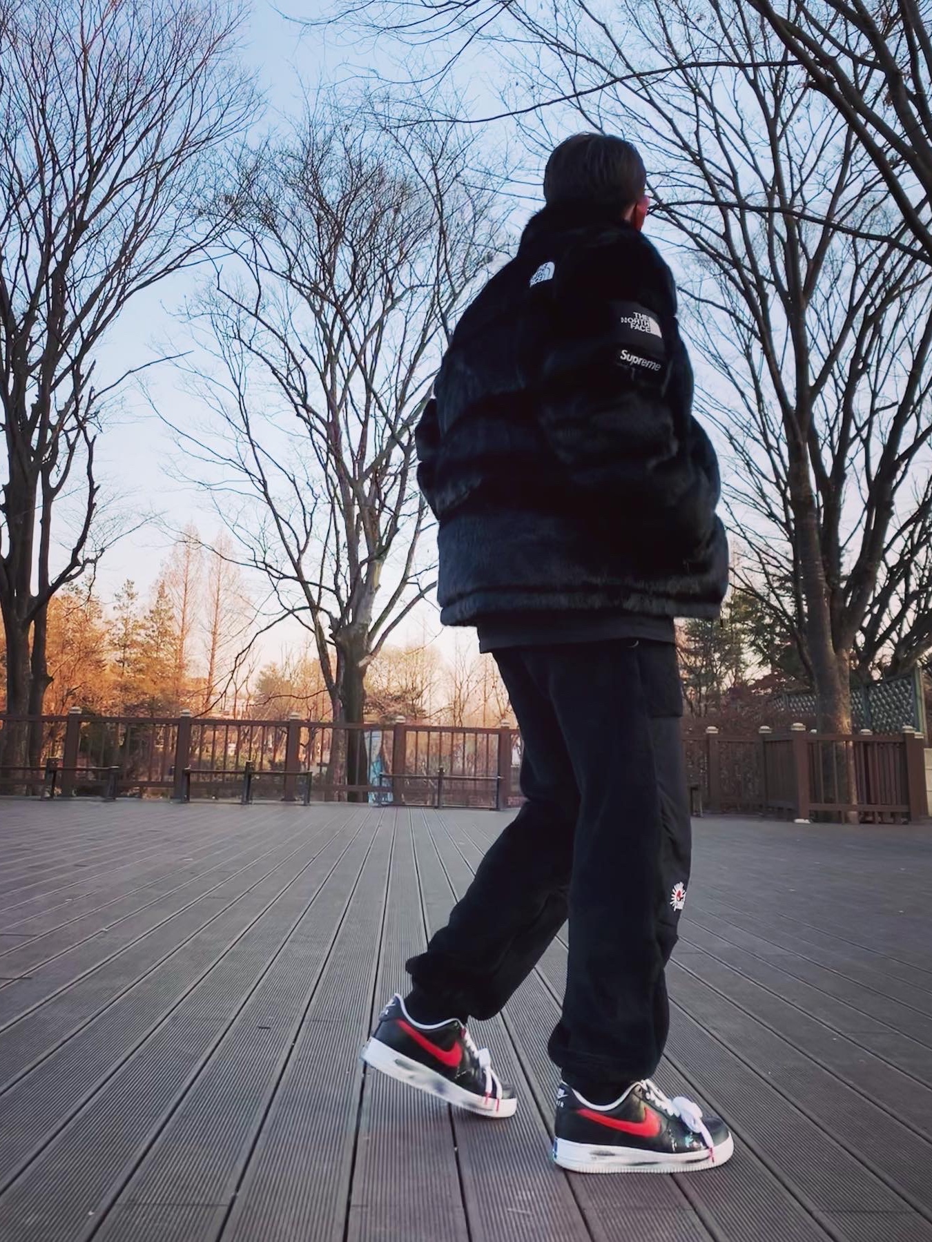 Supreme x The North Face Faux Fur Nuptse Jacket Black - 20FW, Nike x Peaceminusone Air Force 1 Low Para-Noise - Korea Exclusive 착용 스타일