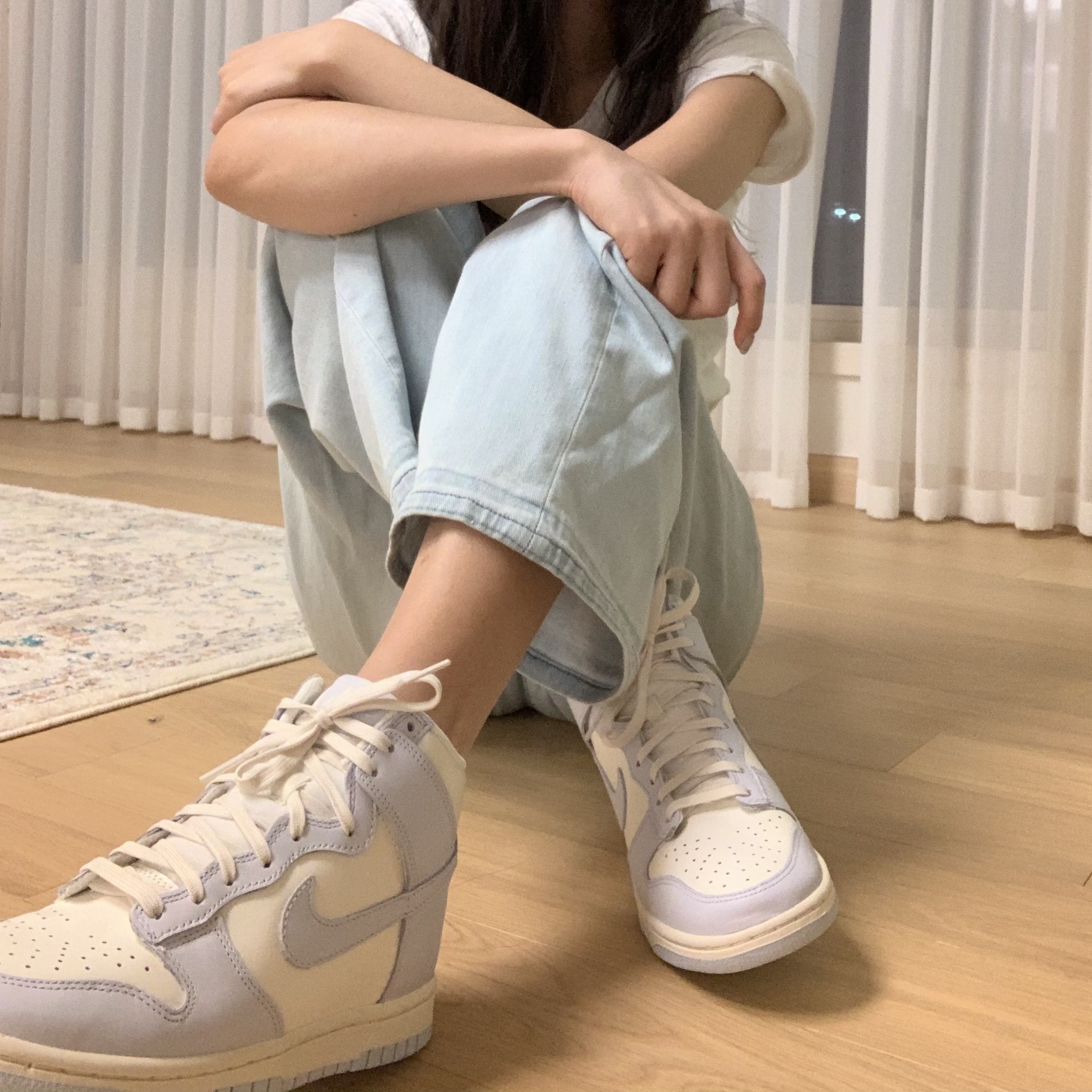 (W) Nike Dunk High Football Grey 착용 스타일