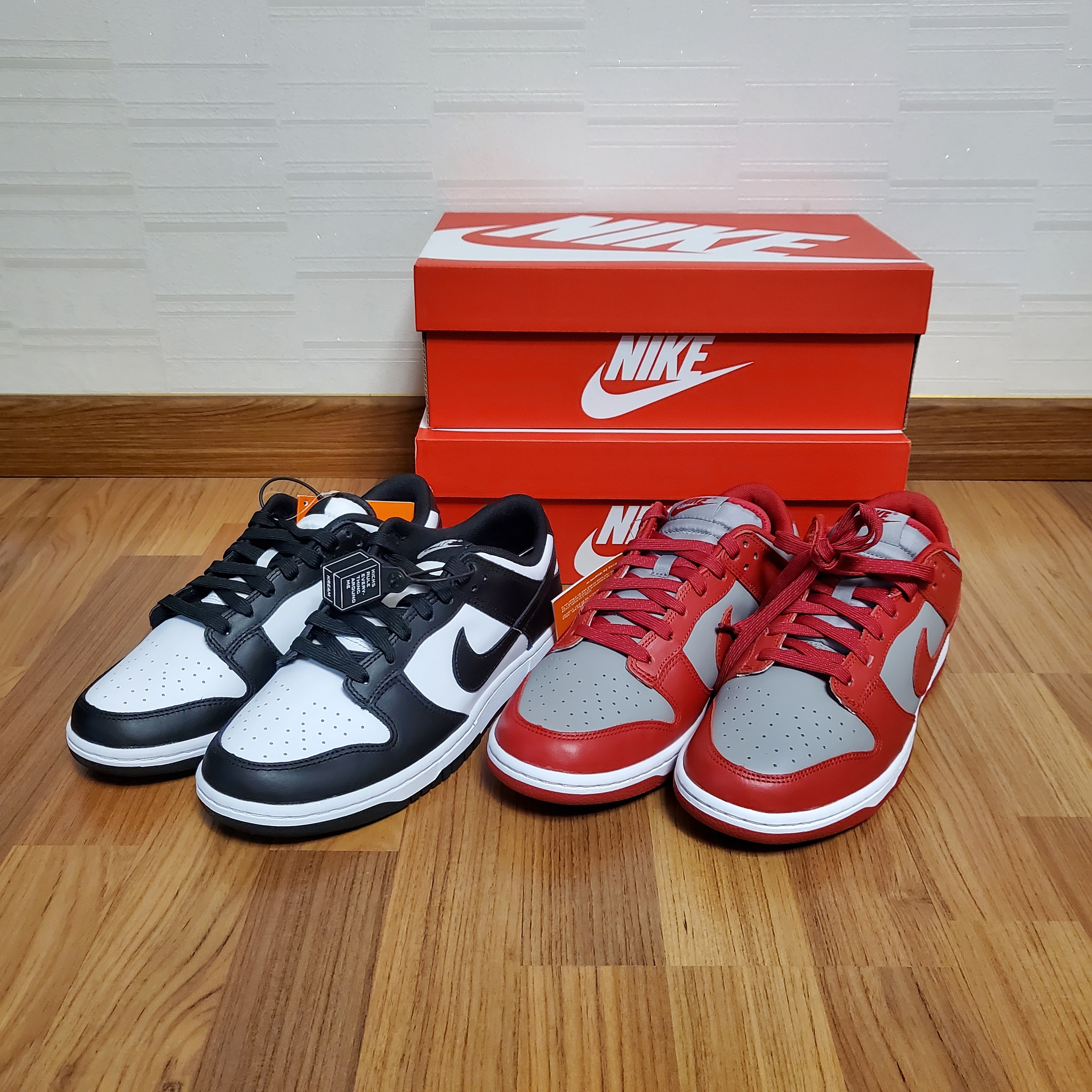Nike Dunk Low Retro Black, Nike Dunk Low Retro Medium Grey 착용 스타일