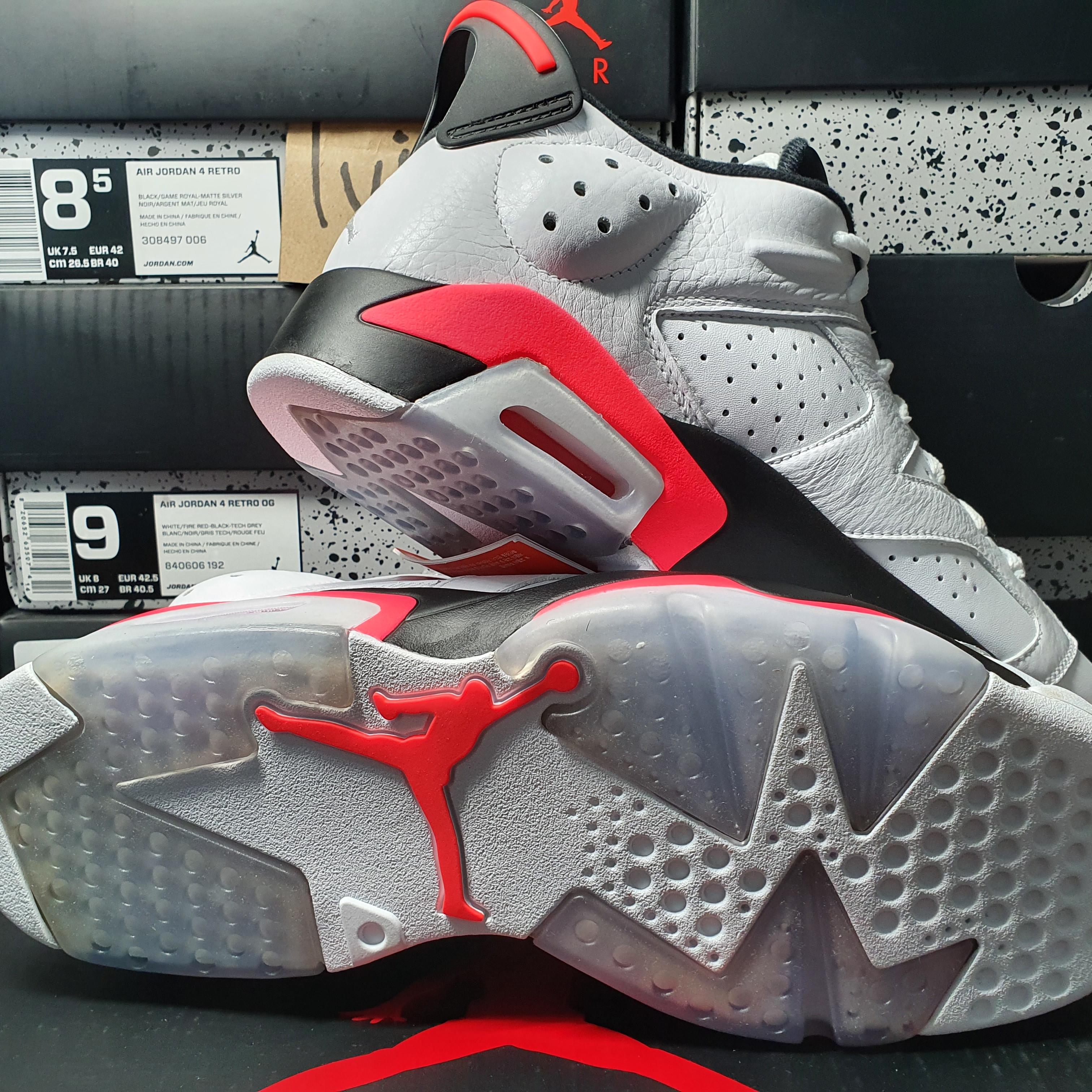 Jordan 6 Retro Low Infrared White 착용 스타일 - 2
