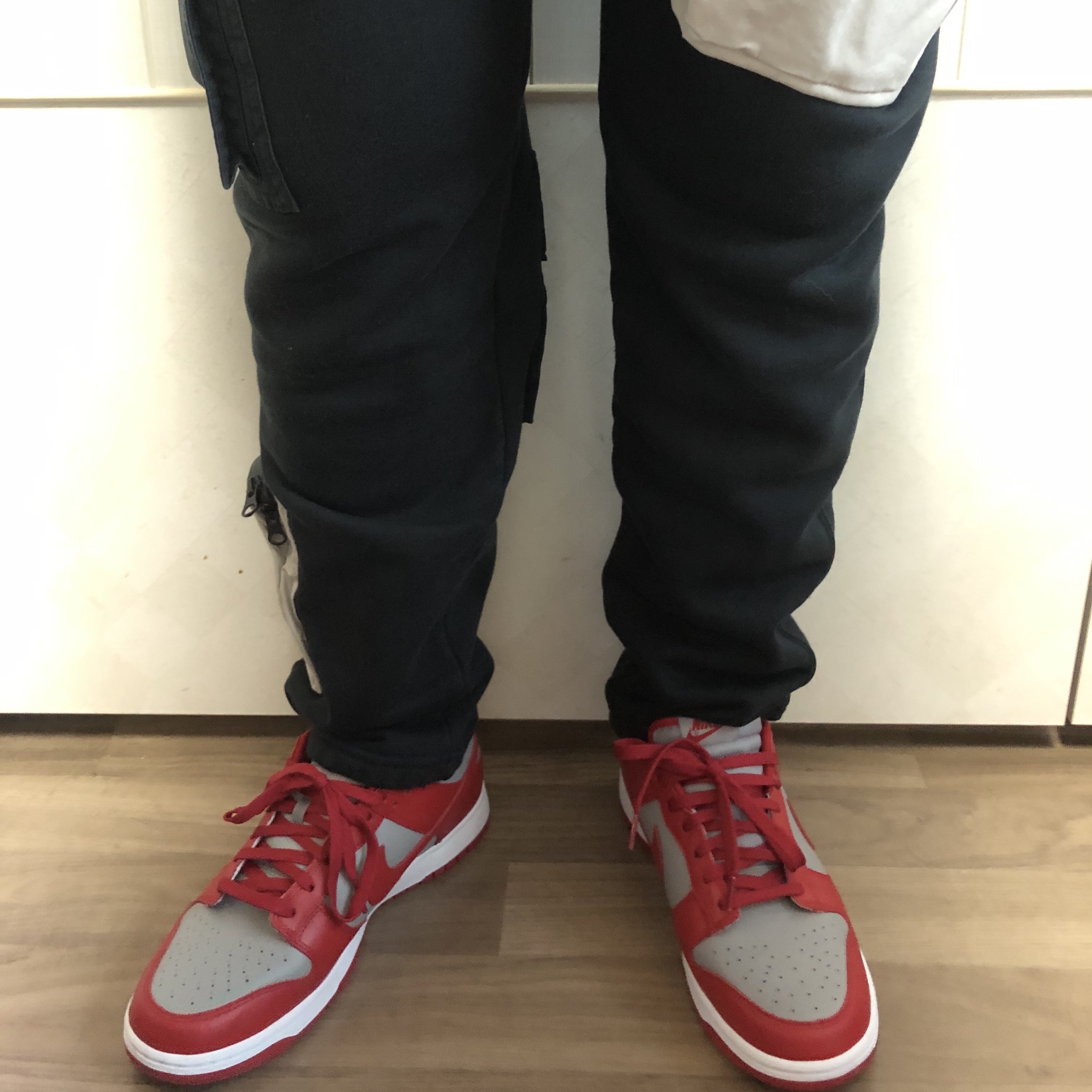 Nike Dunk Low Retro Medium Grey, Nike x Travis Scott NRG AG Utility Sweatpants Black 착용 스타일