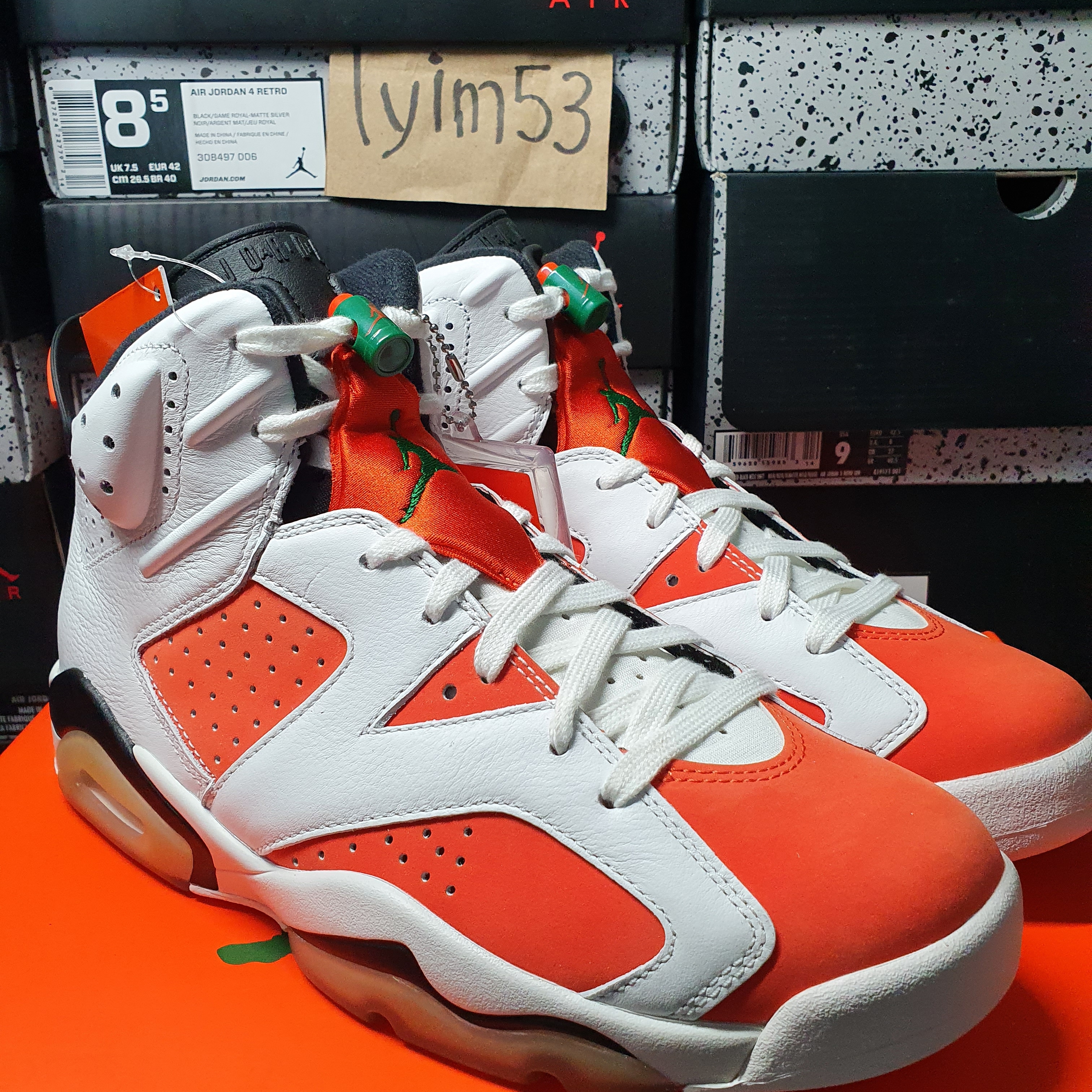 Jordan 6 Retro Gatorade Like Mike White 착용 스타일 - 1
