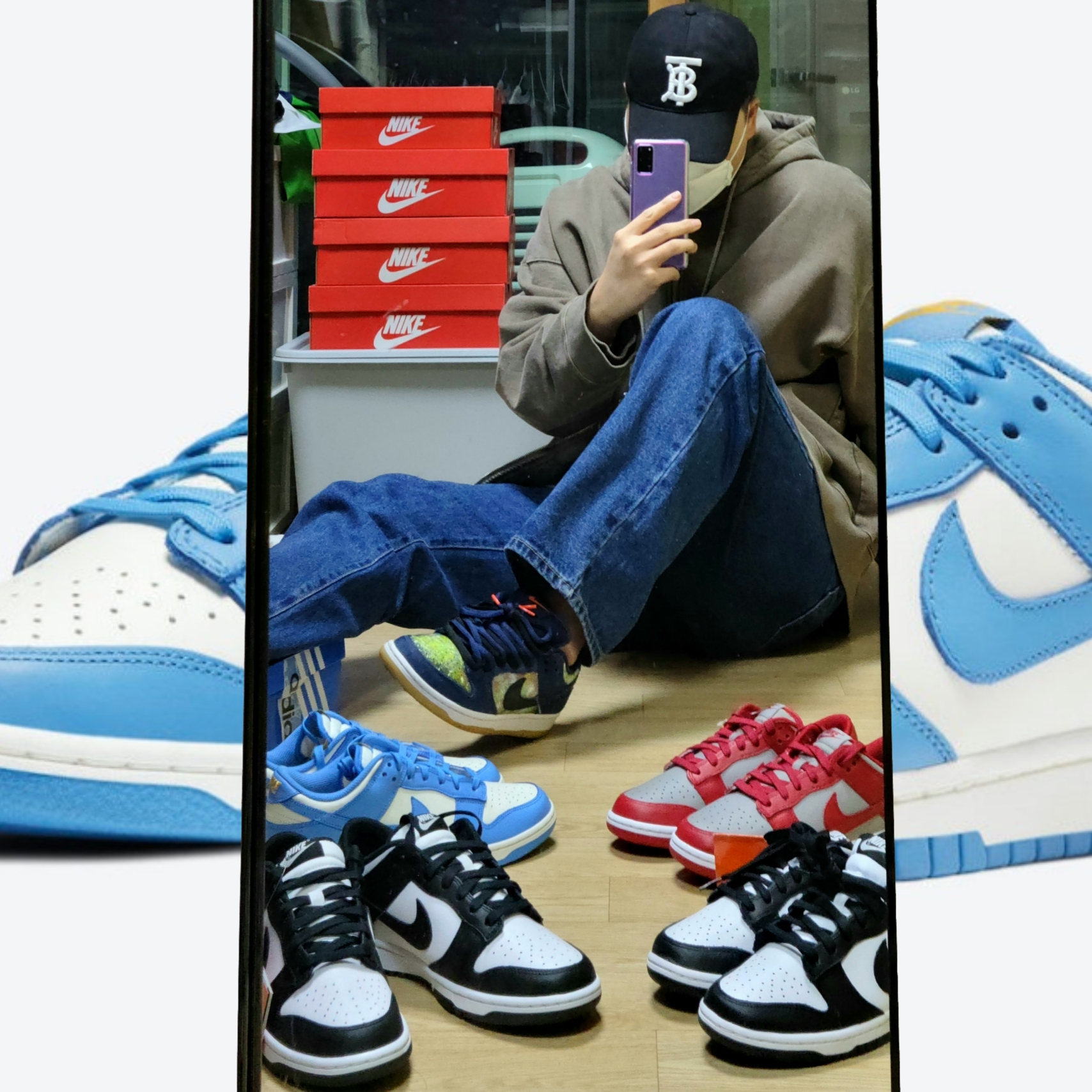 Nike Dunk Low Retro Black, (W) Nike Dunk Low Black 착용 스타일