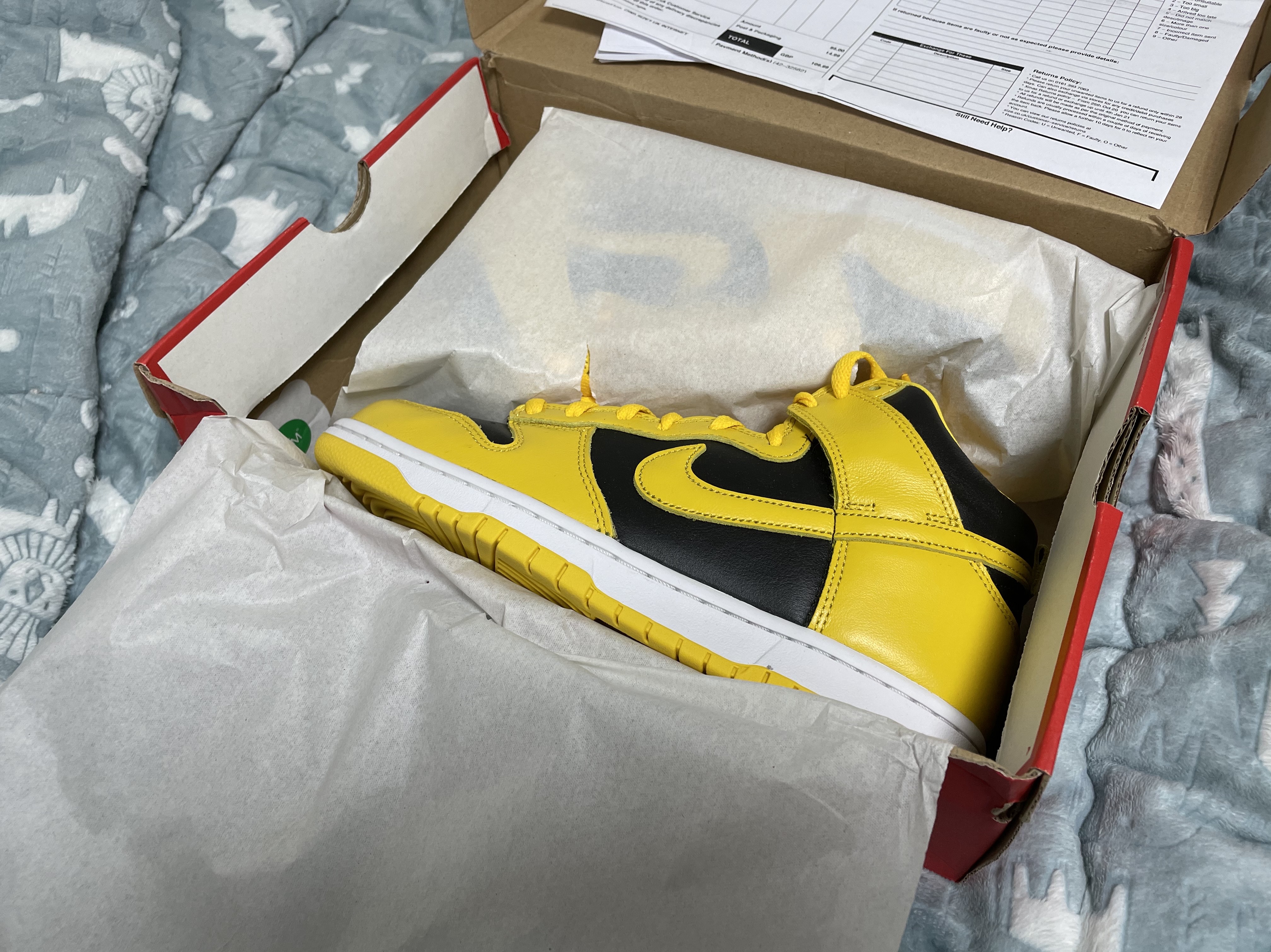 Nike Dunk High SP Pure Platinum, Nike Dunk High SP Varsity Maize 착용 스타일 - 2