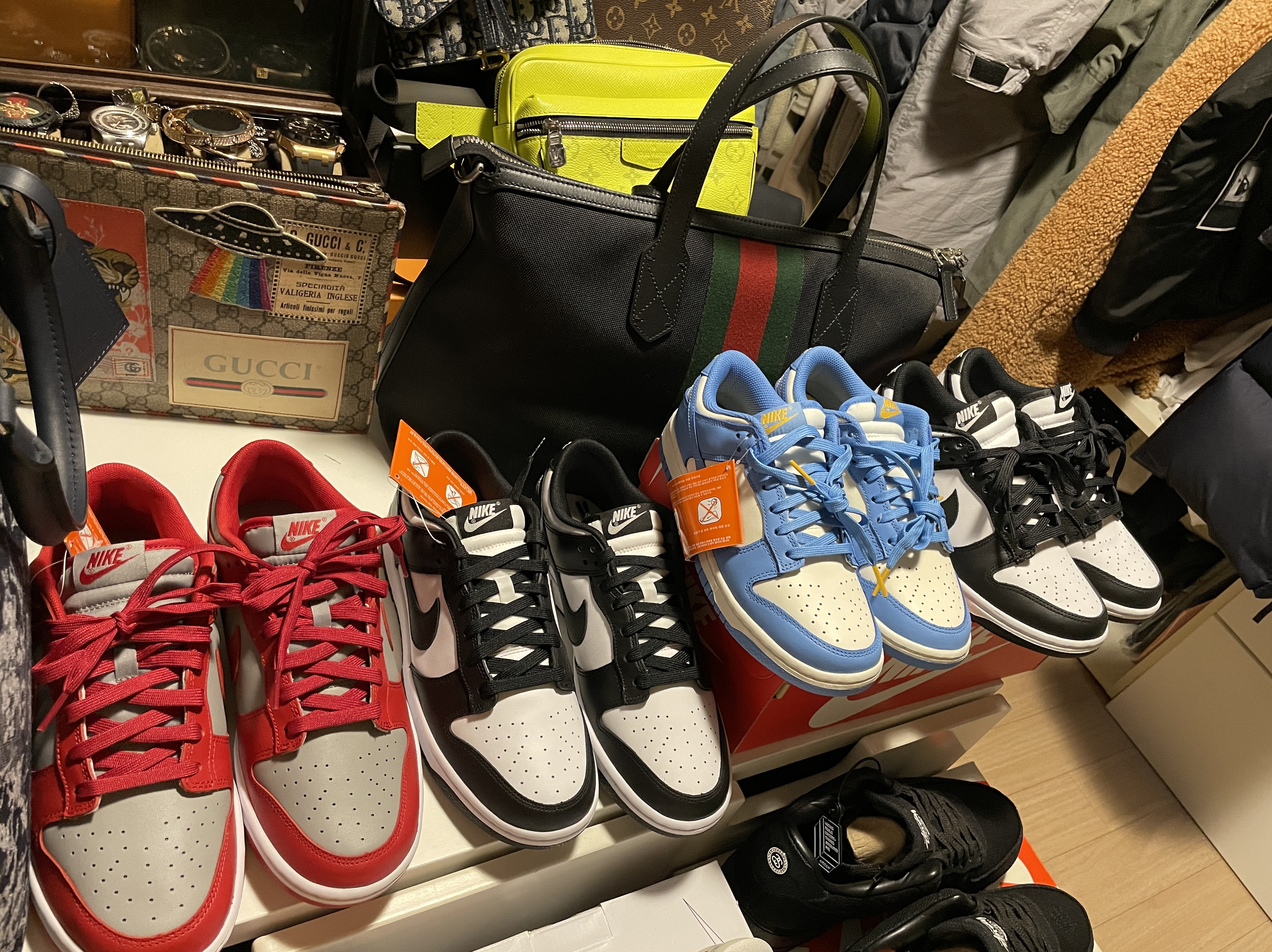 Nike Dunk Low Retro Medium Grey, Nike Dunk Low Retro Black 착용 스타일