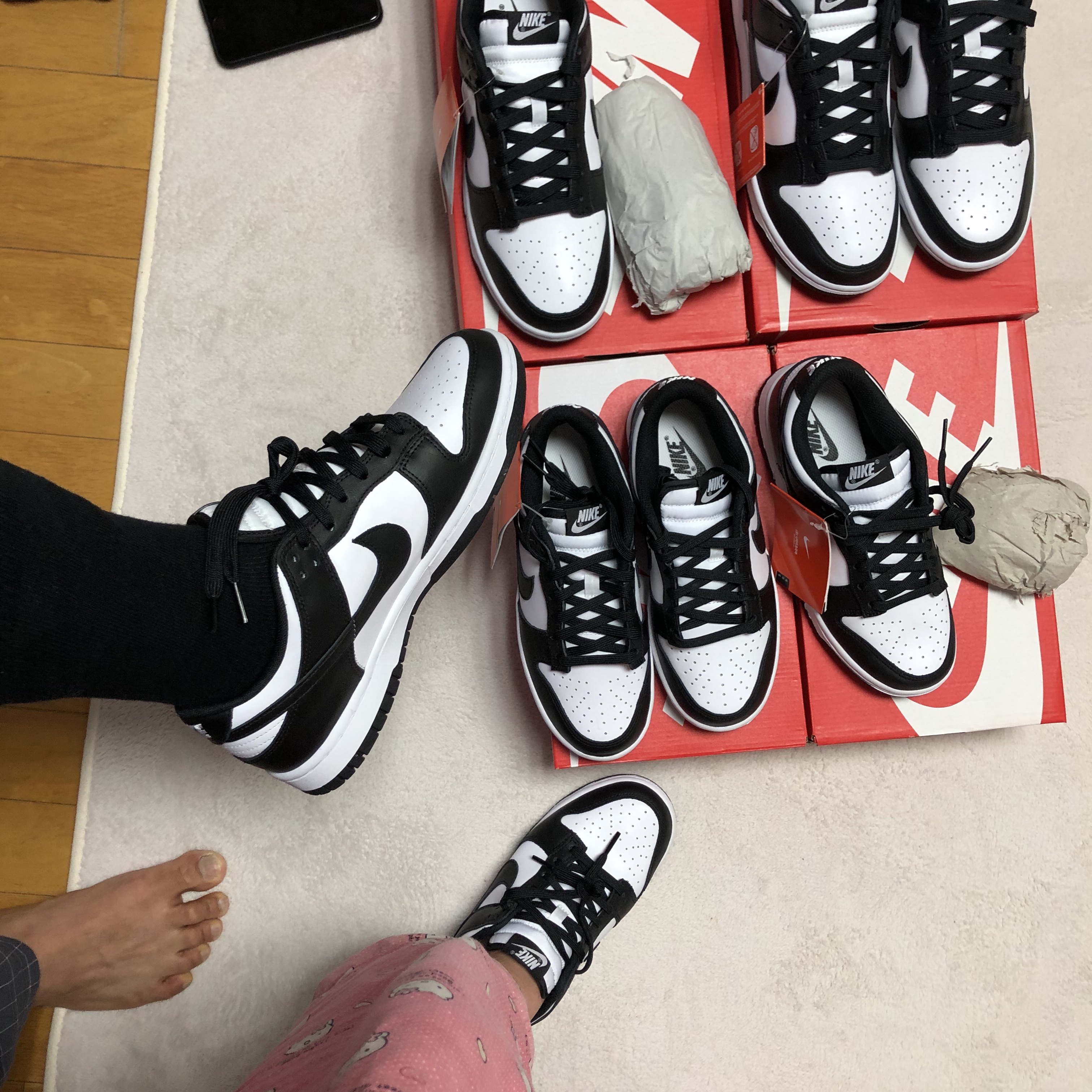Nike Dunk Low Retro Black, (W) Nike Dunk Low Black 착용 스타일