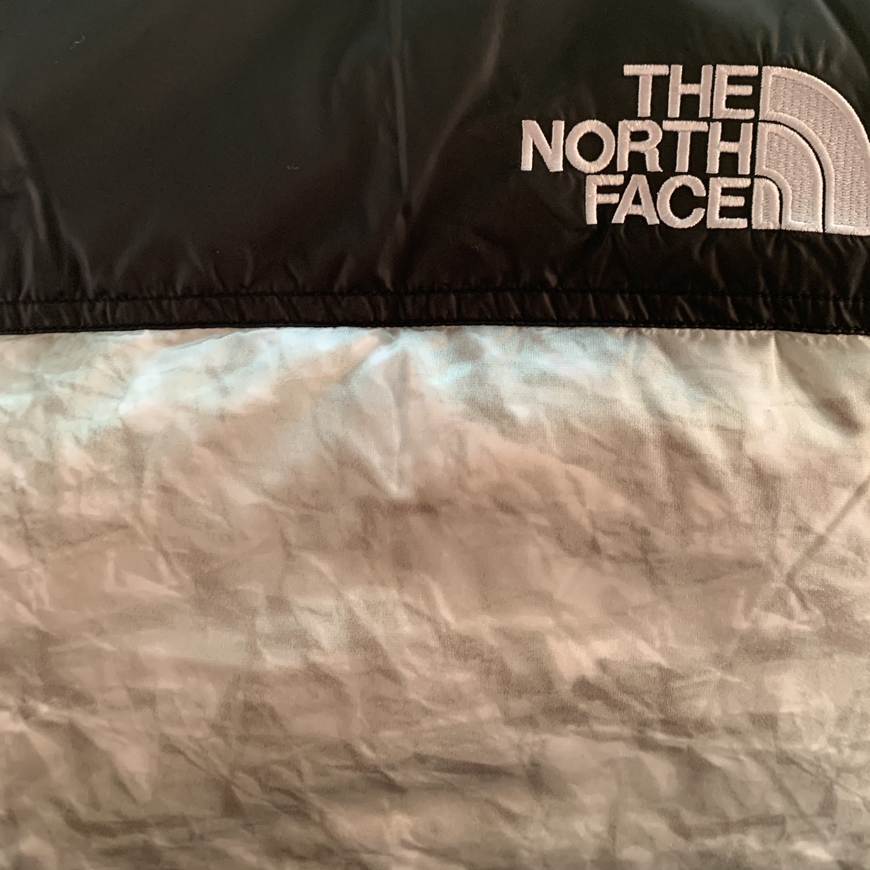 Supreme x The North Face Paper Print Nuptse Jacket - 19FW 착용 스타일