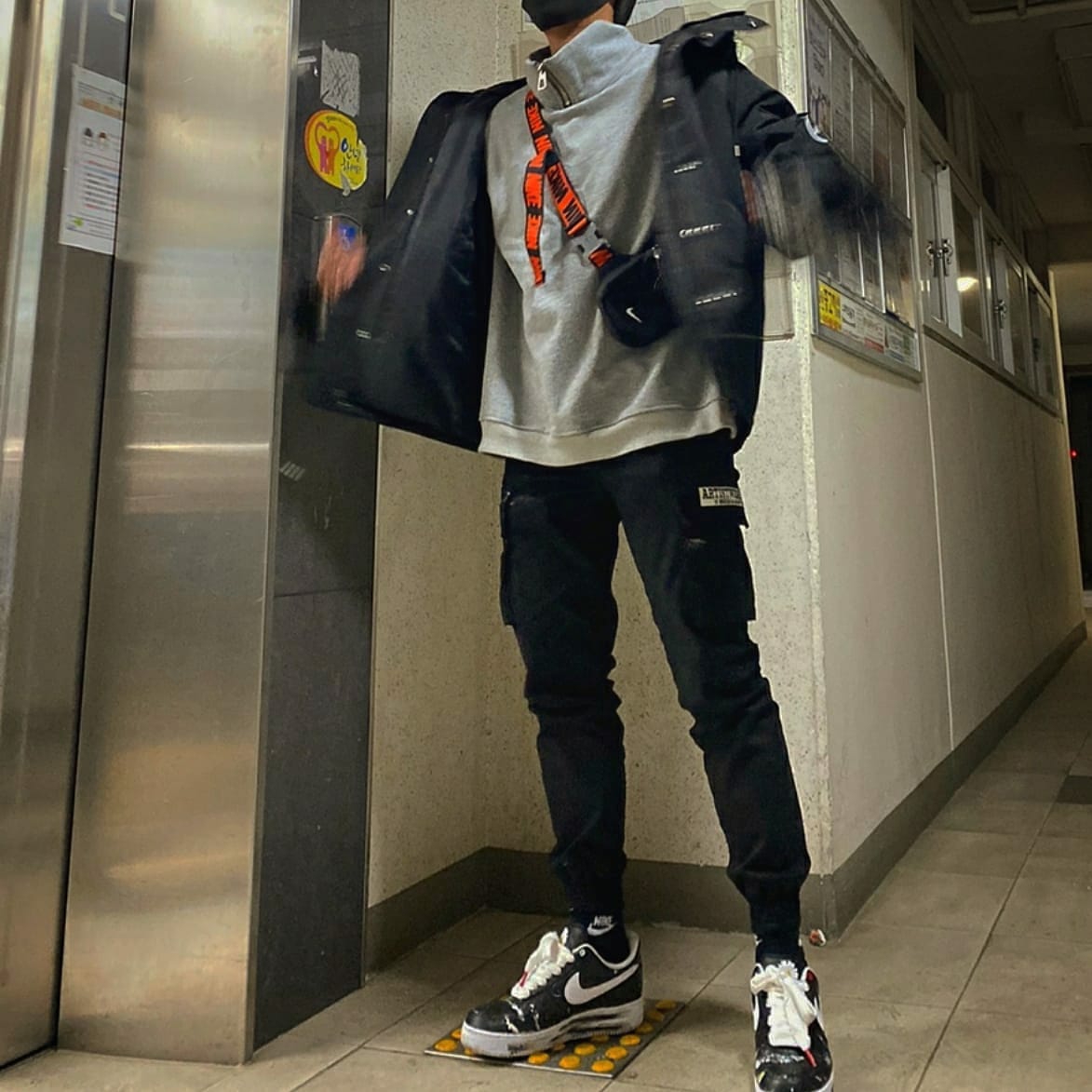 Nike x Peaceminusone Air Force 1 Low Para-Noise 착용 스타일 - 1
