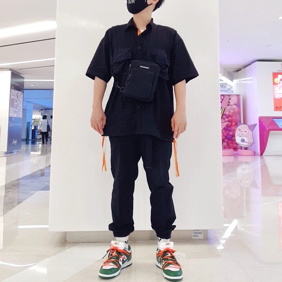 Nike x Off-White Dunk Low Pine Green 착용 스타일