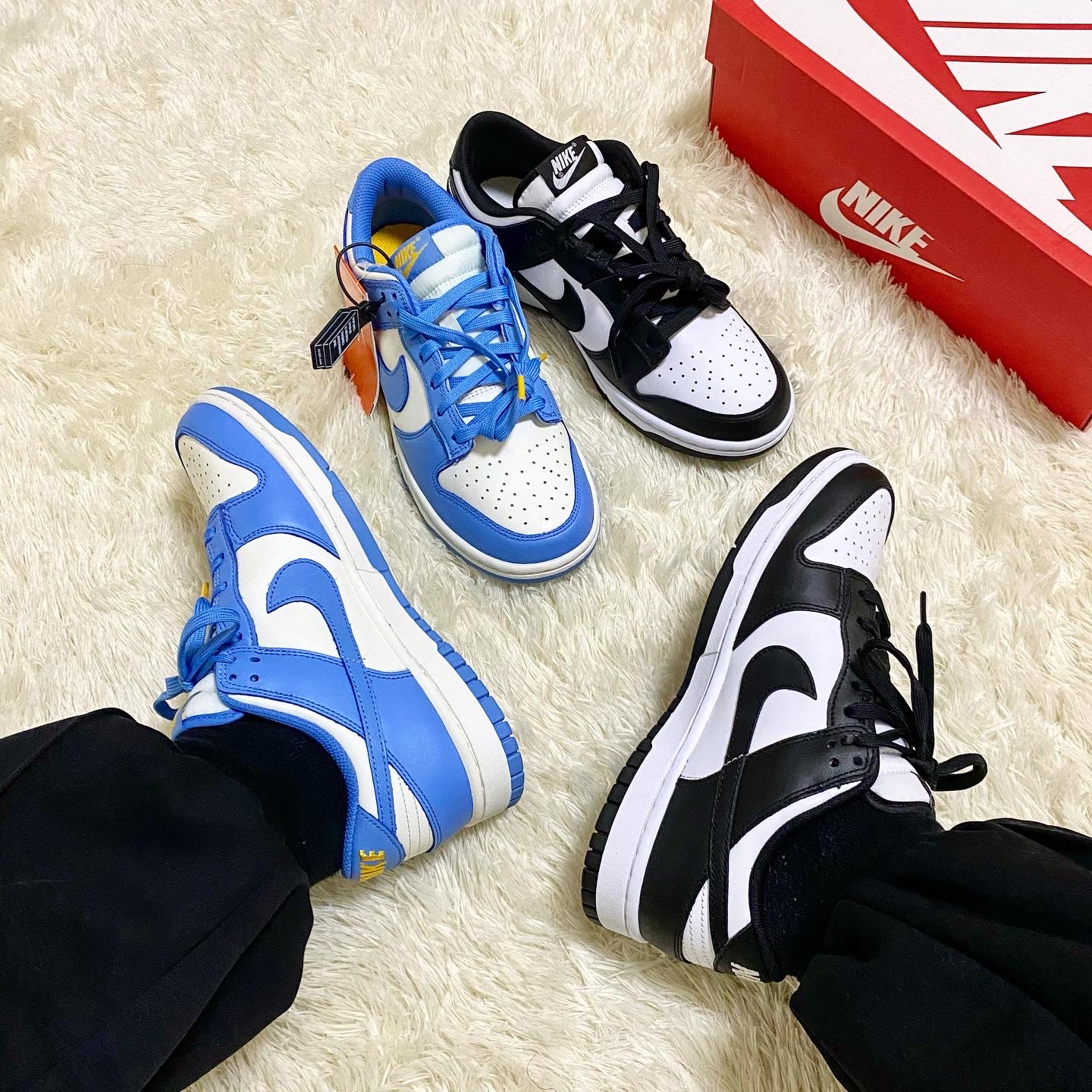 (W) Nike Dunk Low Coast, Nike Dunk Low Retro Black 착용 스타일