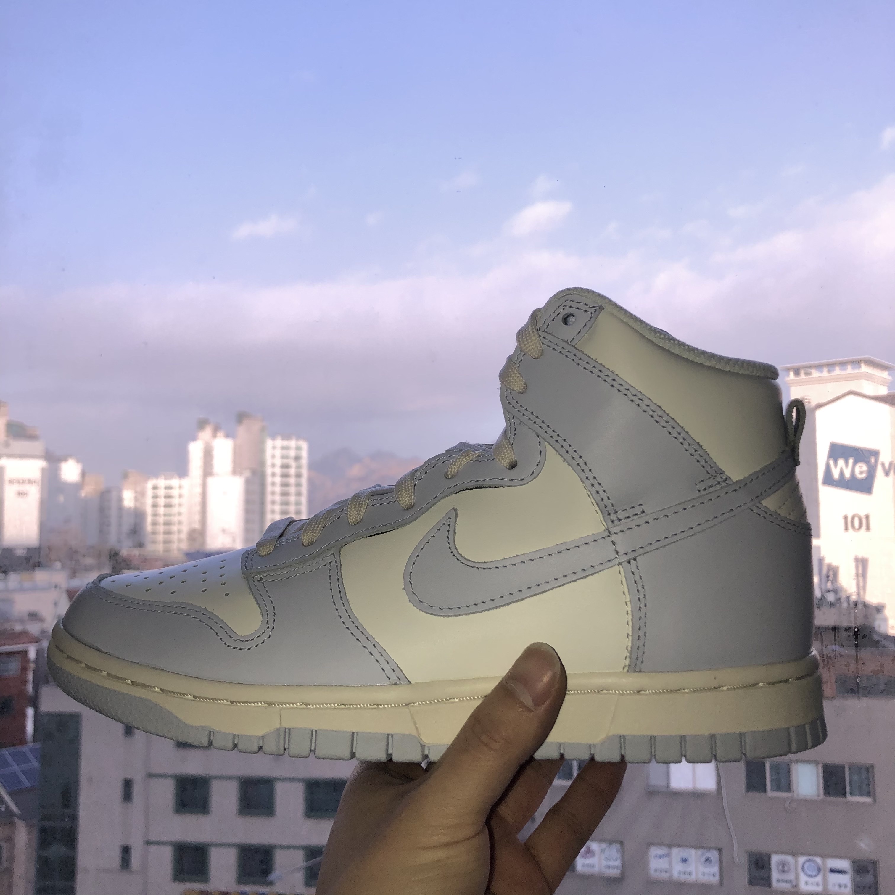 (W) Nike Dunk High Football Grey 착용 스타일
