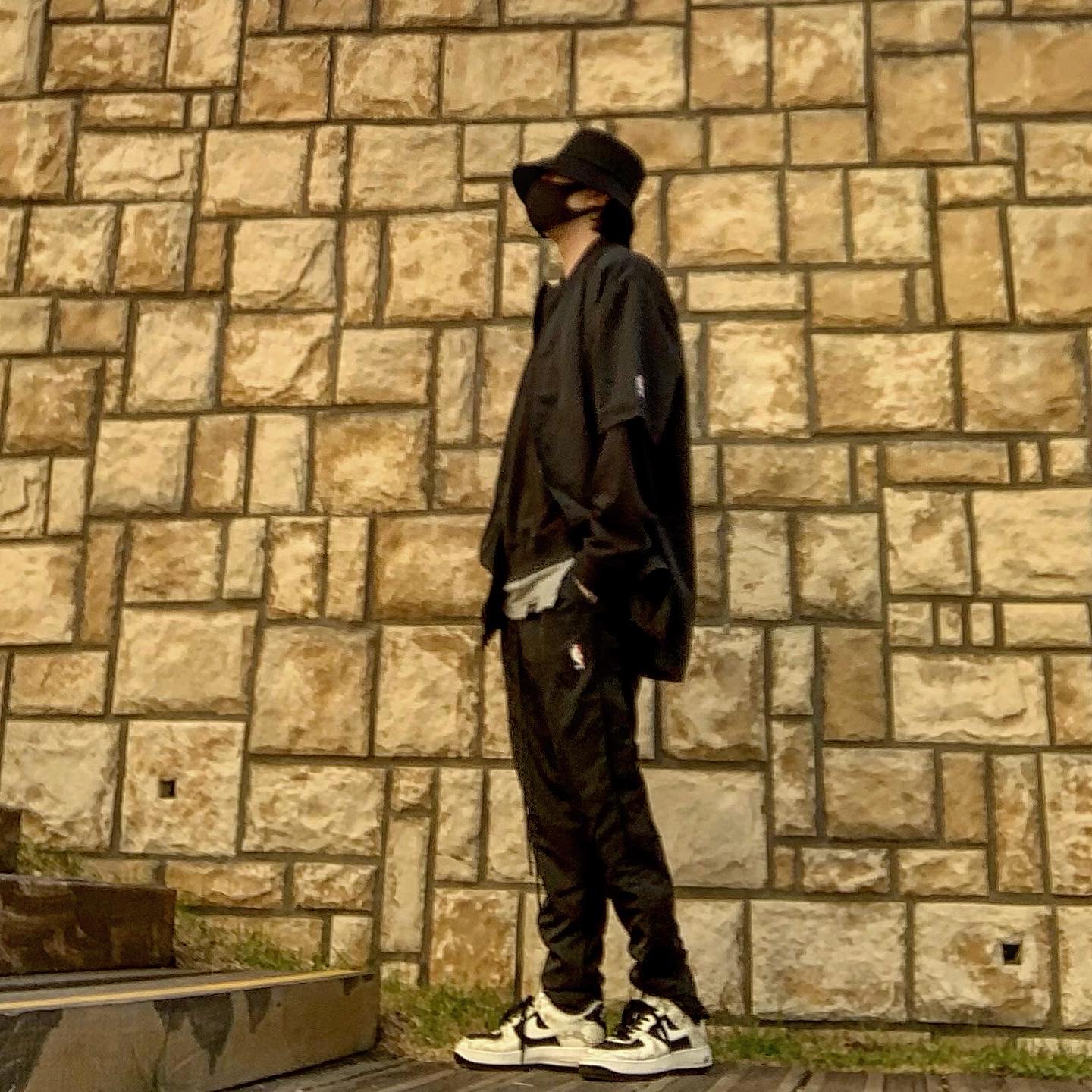 Nike x Fear of God Warm Up Pants Off Noir, Nike x Fear of God Warm Up Top Off Noir 착용 스타일 - 1