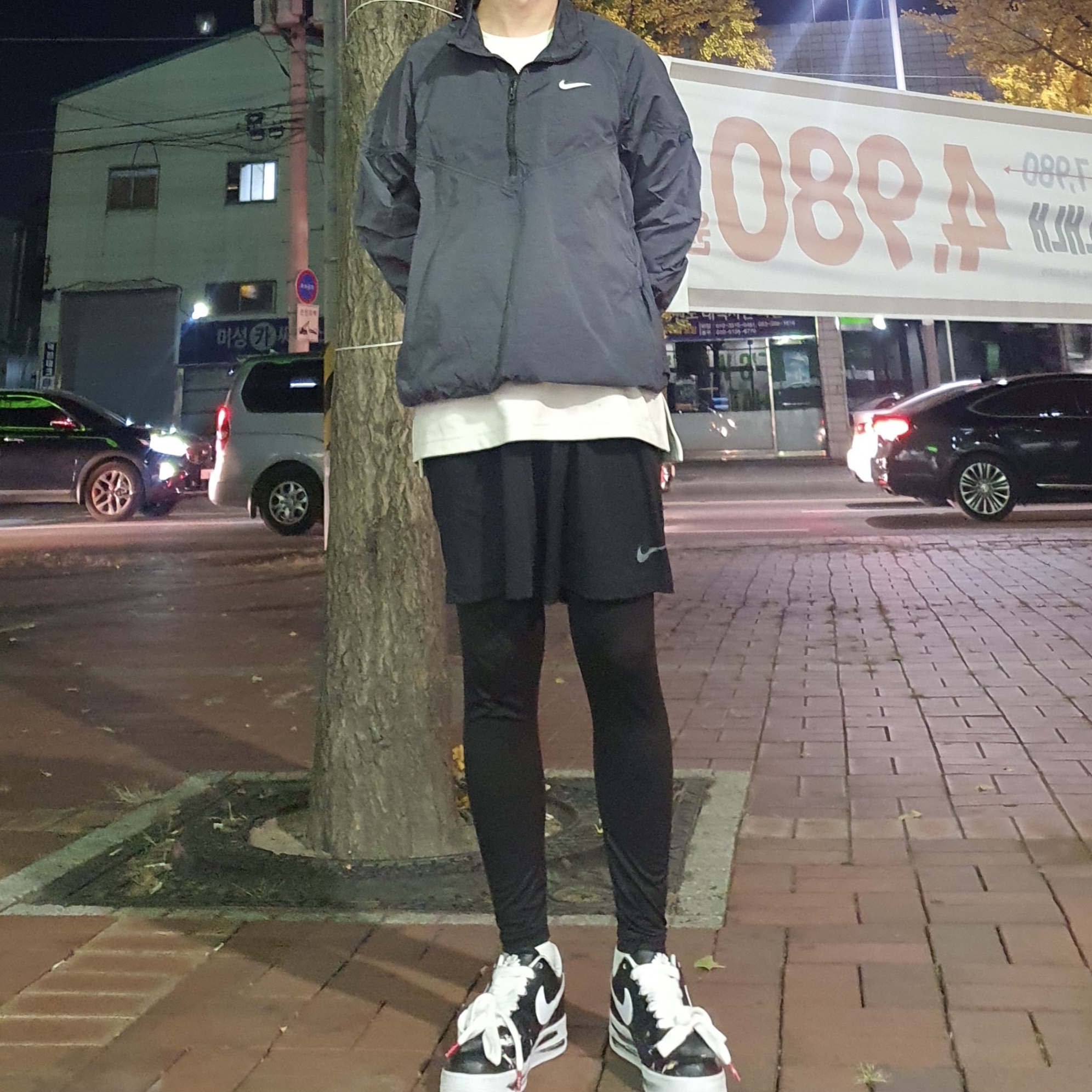 Nike x Peaceminusone Air Force 1 Low Para-Noise, Nike x Stussy Windrunner Jacket Off Noir 착용 스타일