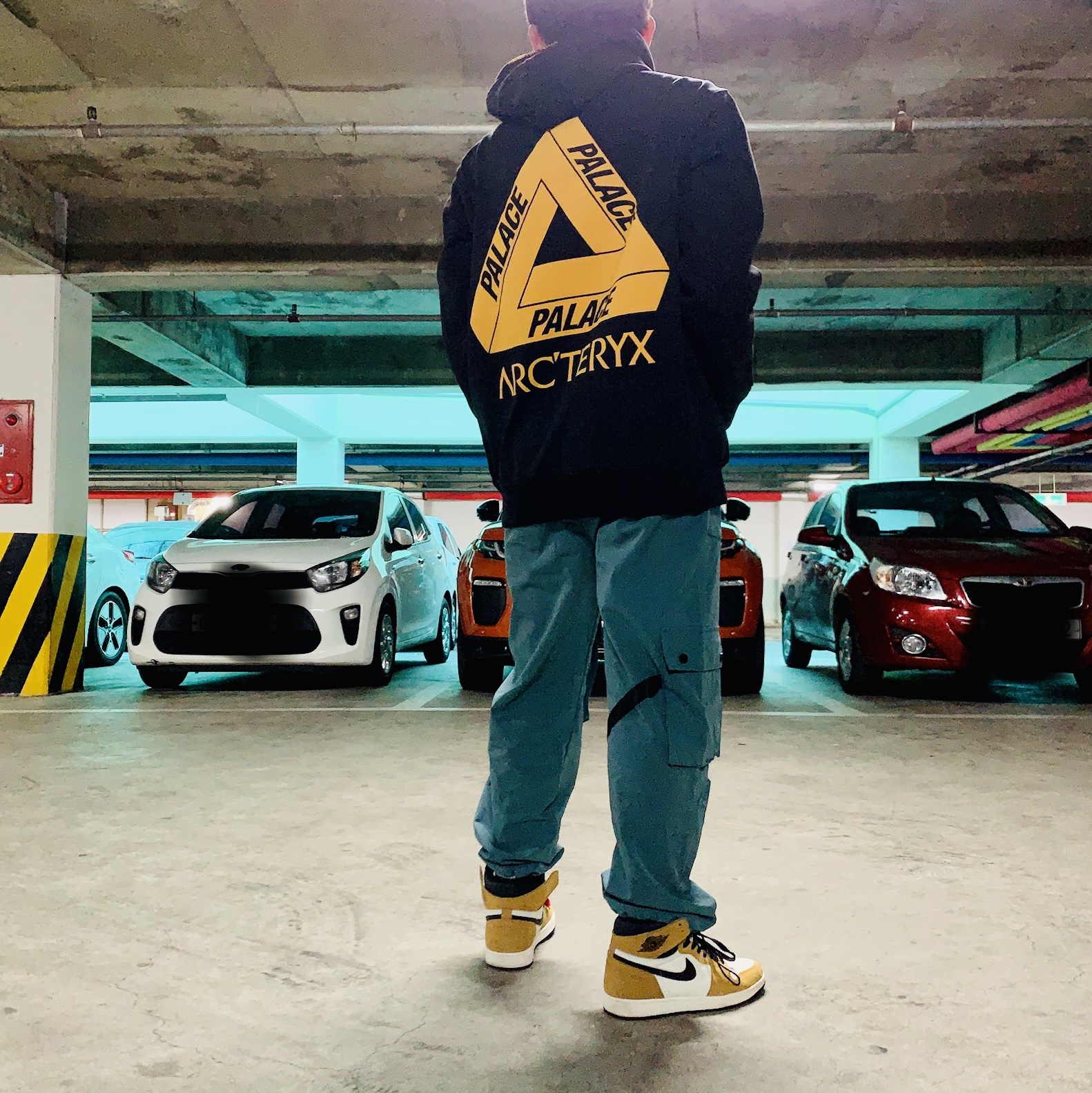 Jordan 1 Retro High Rookie of the Year, Palace x Arc'teryx Hood Black - 20FW 착용 스타일