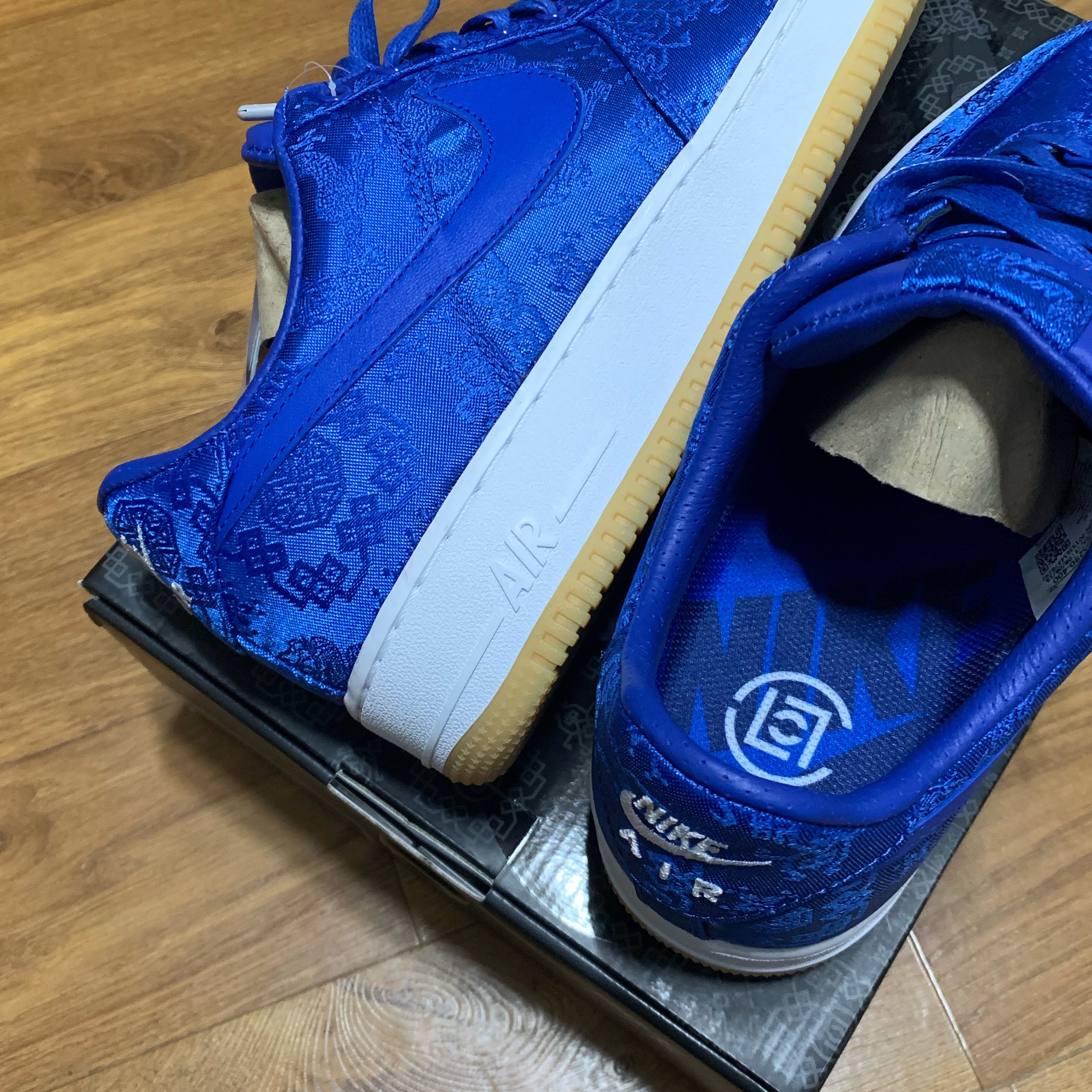 Nike x Clot Air Force 1 Low Blue Silk 착용 스타일
