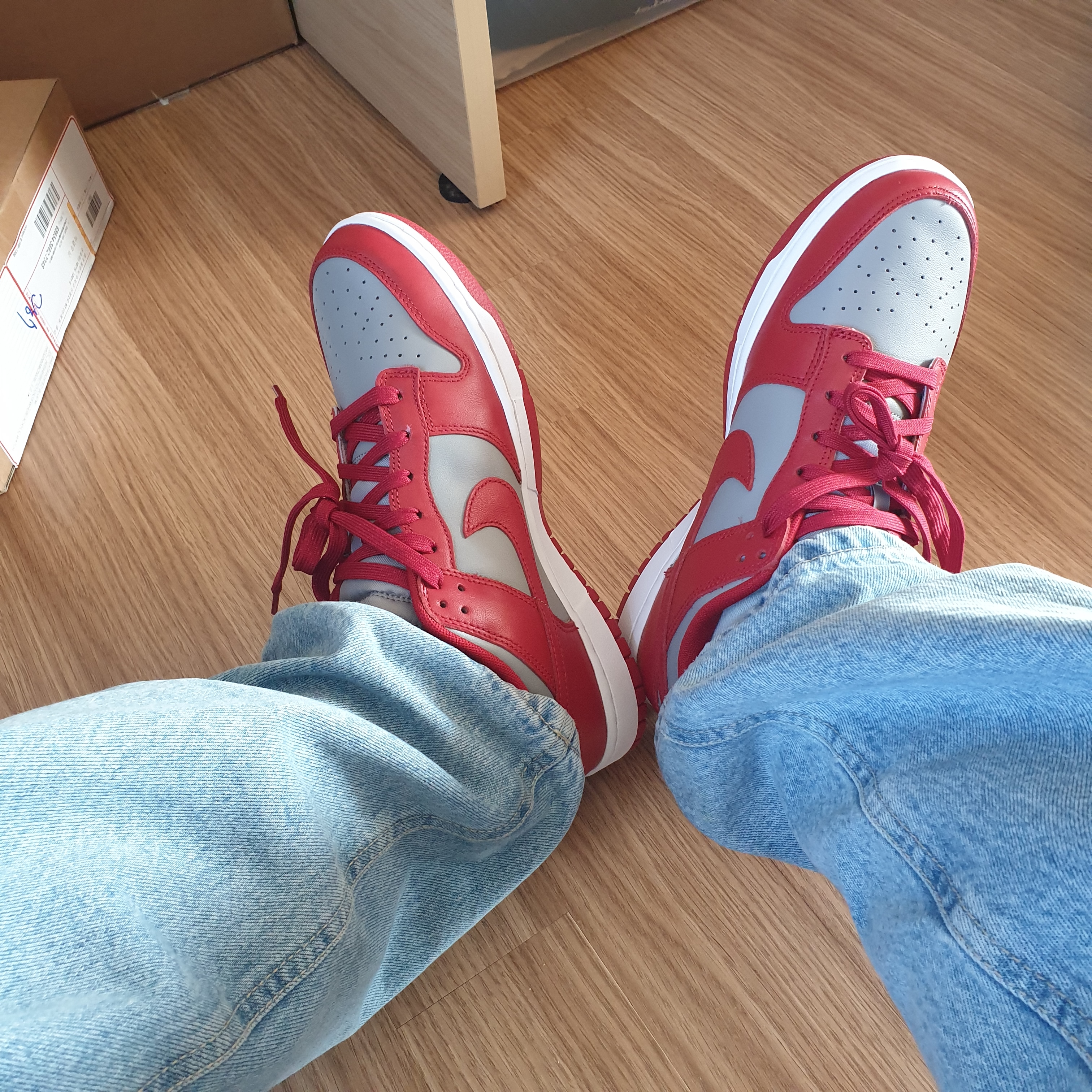 Nike Dunk Low Retro Medium Grey 착용 스타일 - 3