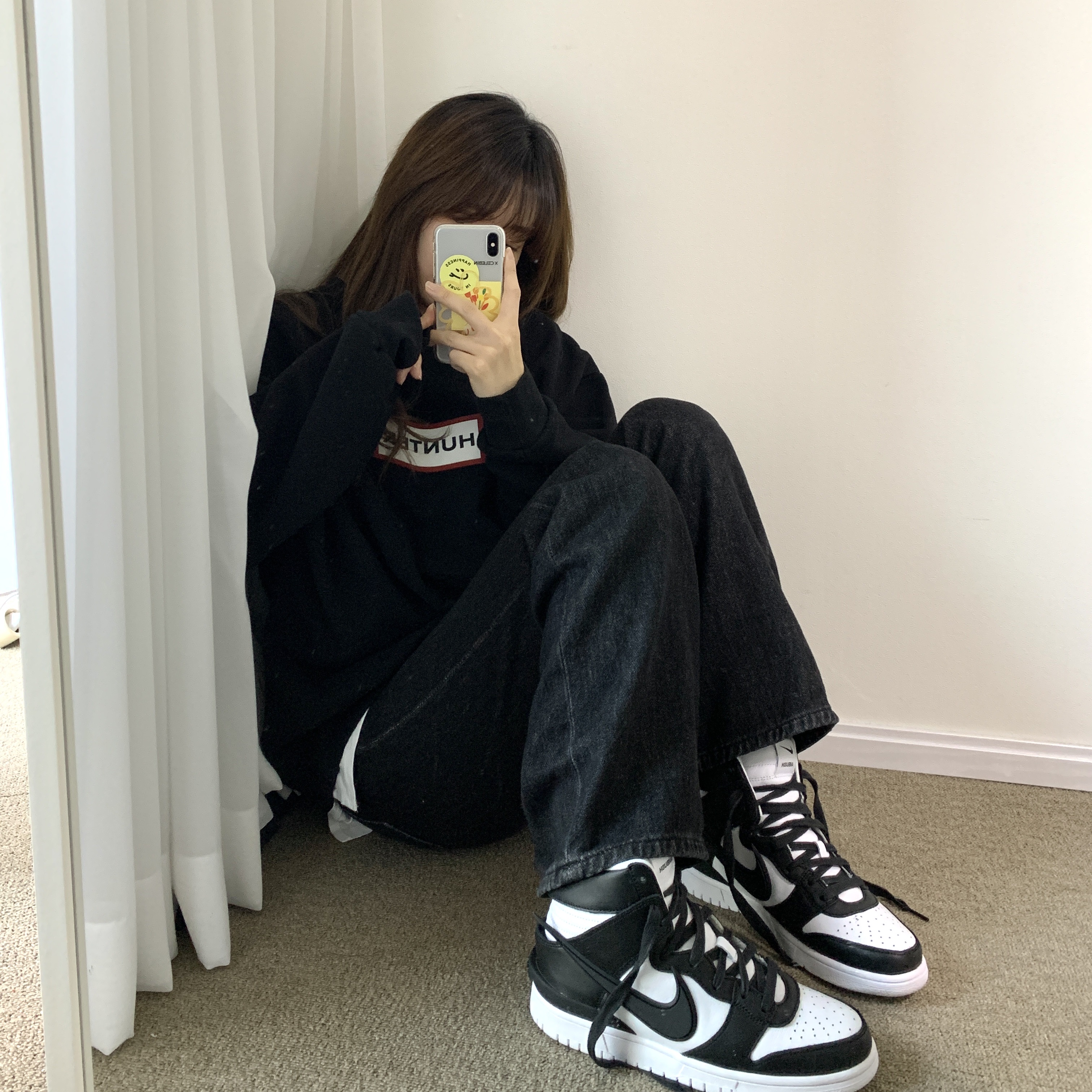 Nike x Ambush Dunk High Black 착용 스타일