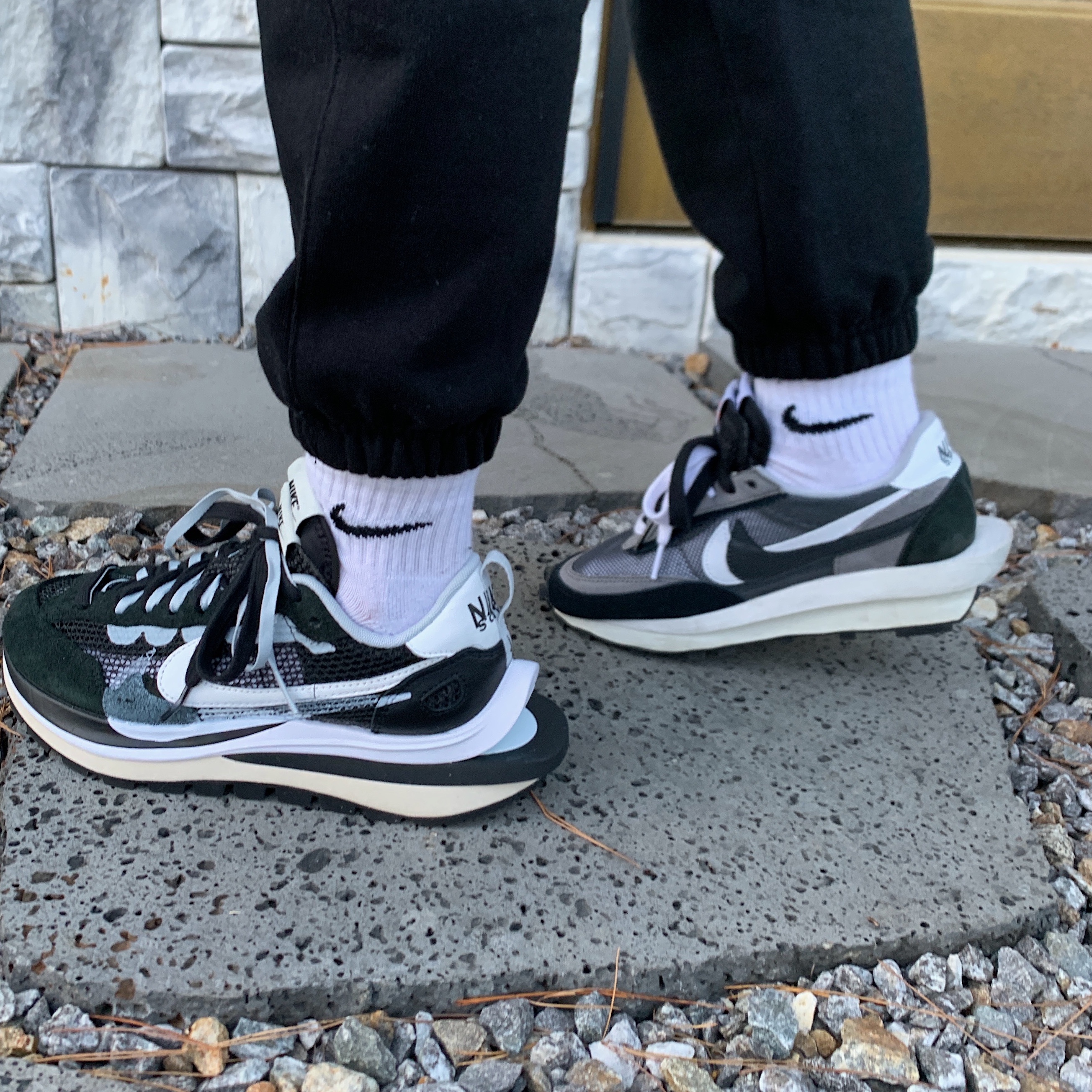 Nike x Sacai VaporWaffle Black White, Nike x Sacai LDWaffle Black 착용 스타일