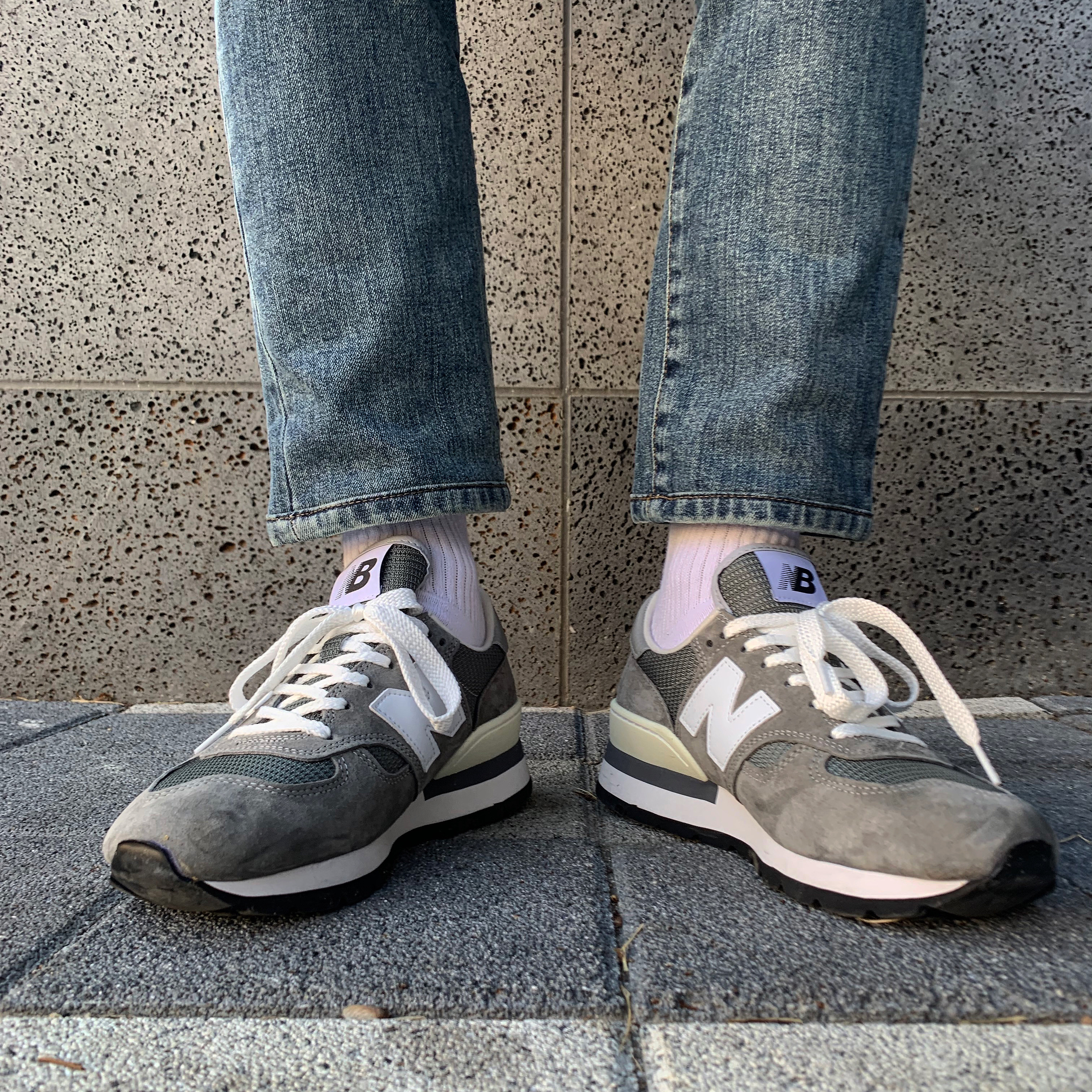 New Balance 990 Made in USA Grey 착용 스타일