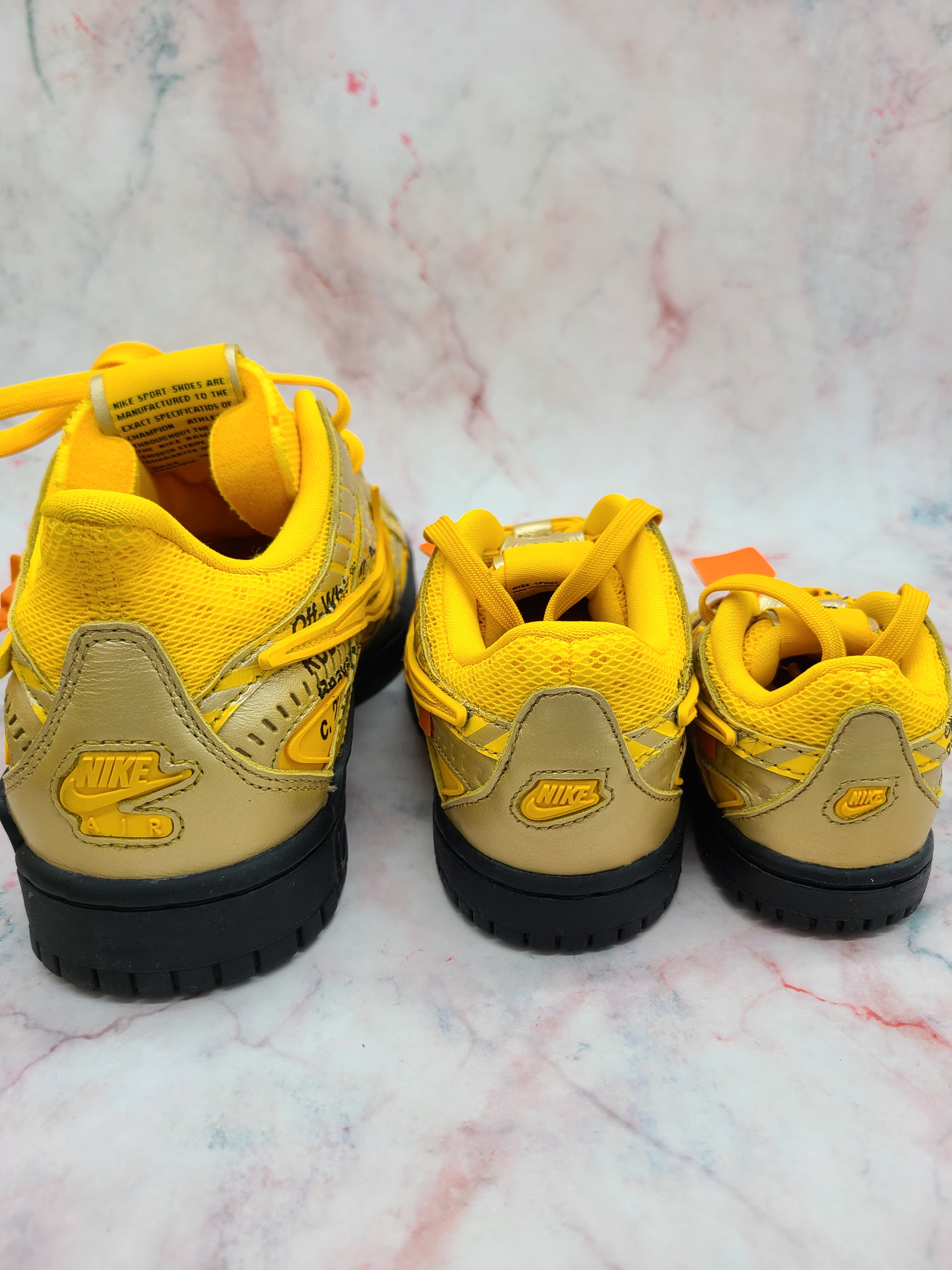 Nike x Off-White Air Rubber Dunk University Gold, (TD) Nike x Off-White Air Rubber Dunk University Gold 착용 스타일