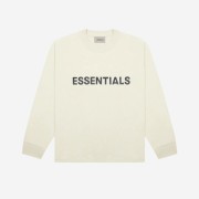 Essentials 3D Silicon Applique Boxy Long Sleeve T-Shirt Buttercream 2020