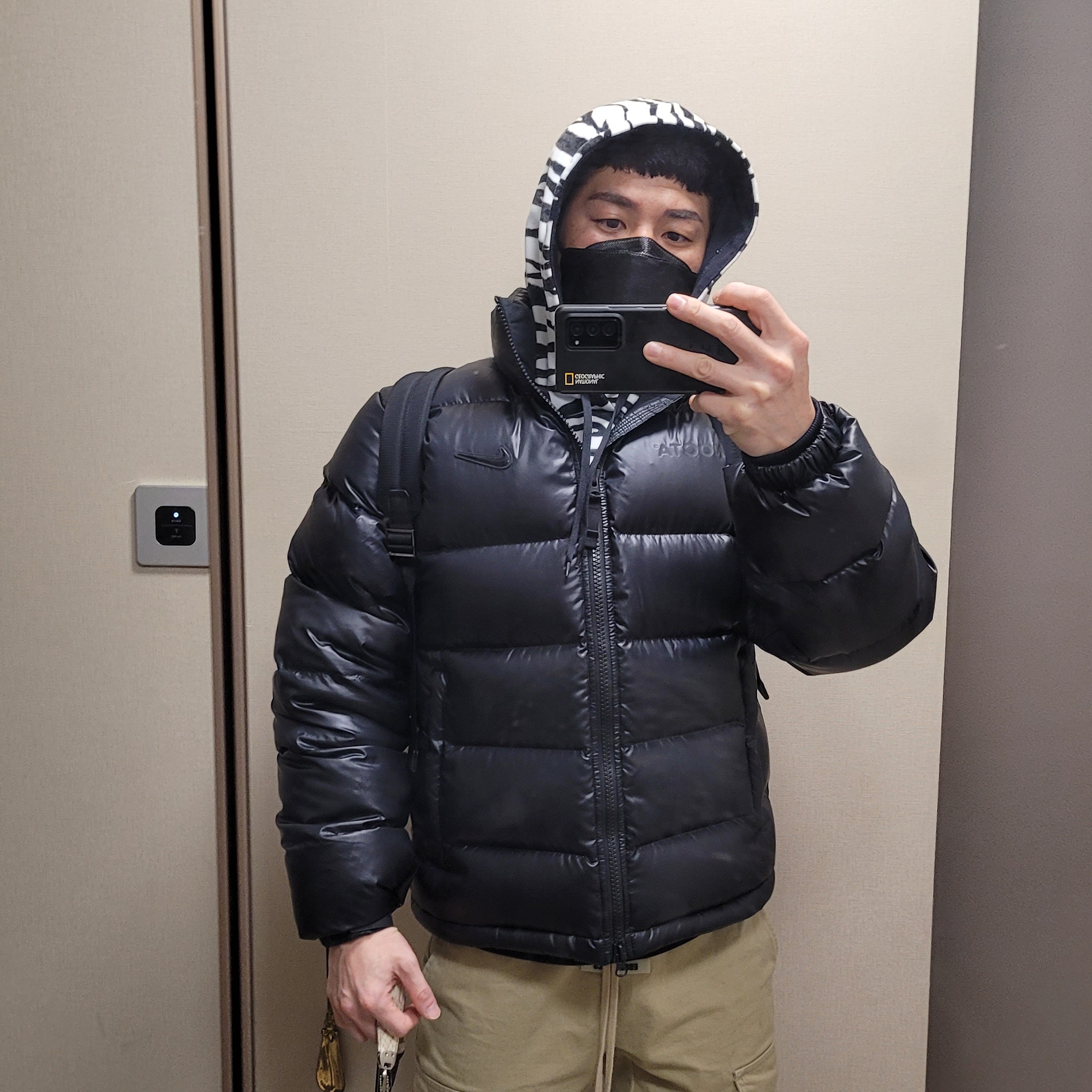 Nike x Drake Nocta Puffer Jacket Black - Asia, Nike x Undercover Daybreak Bright Citron 착용 스타일 - 2