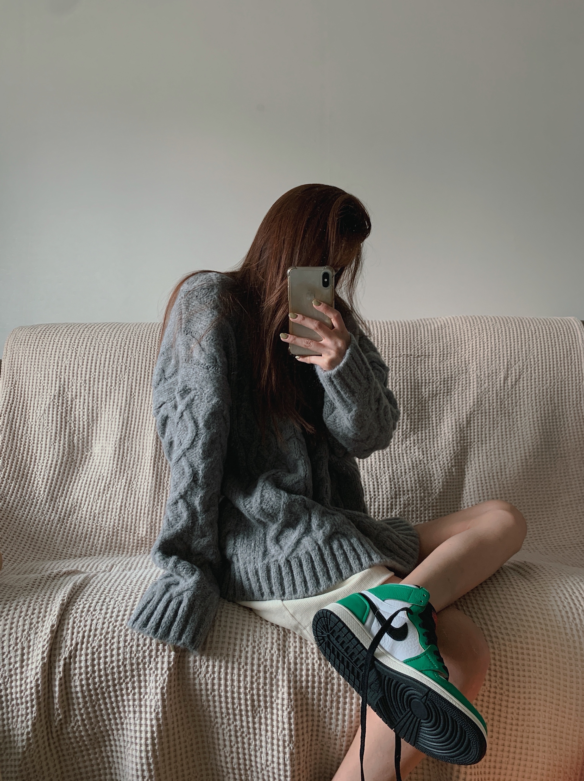 (W) Jordan 1 Retro High OG Lucky Green 착용 스타일 - 2