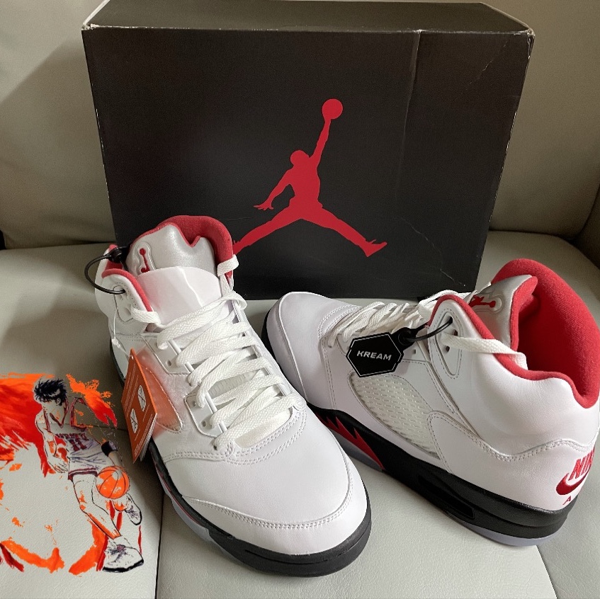 Jordan 5 Retro Fire Red Silver Tongue 2020 착용 스타일 - 1